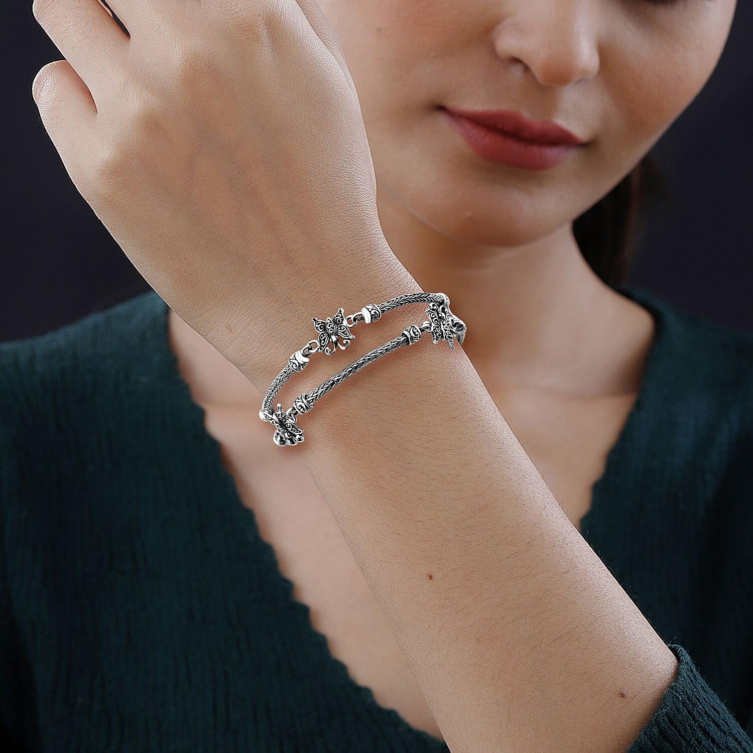 SHOP LC DELIVERING JOY BALI LEGACY 925 Sterling Silver Butterfly Bracelet for Women Jewelry Size 8" Birthday Christmas Gifts - Image 3