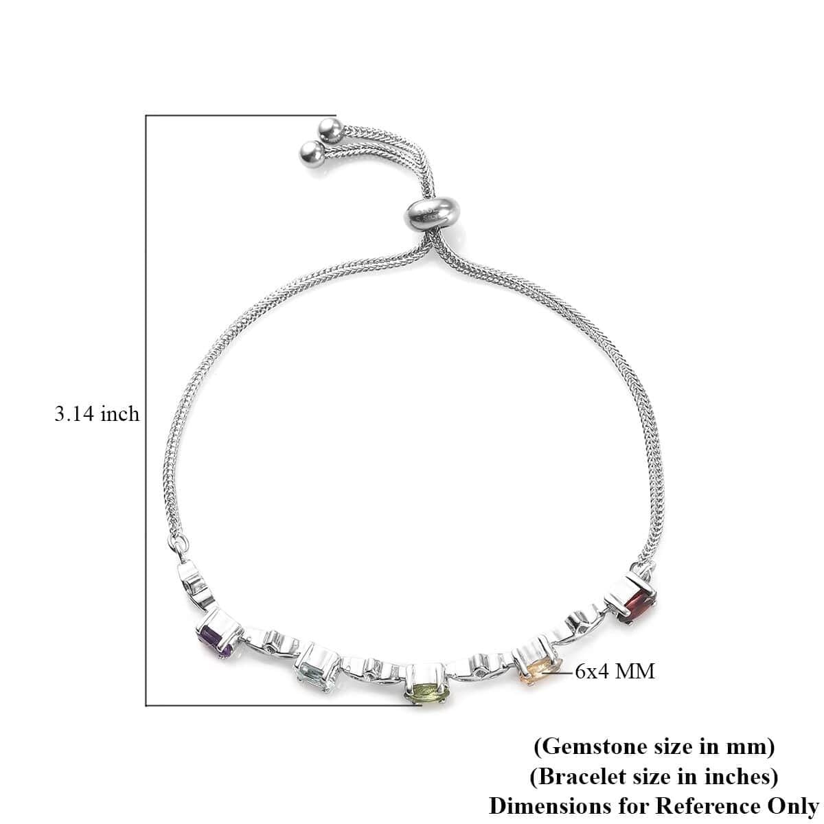 SHOP LC DELIVERING JOY Birthstone Bracelets for Women in Stainless Steel Platinum Plated - Bolo Bracelets for Women Friendship Bracelets - Adjustable Cute Fashion Gemstone Jewelry Christmas Gifts - Image 5