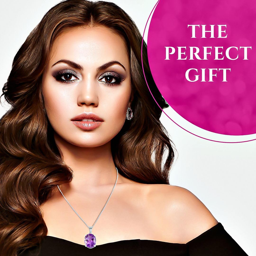 SHOP LC DELIVERING JOY Birthstone Pendant Necklace for Women Jewelry 925 Sterling Silver Platinum Plated Size 20" Birthday Christmas Gifts for Women - Image 6