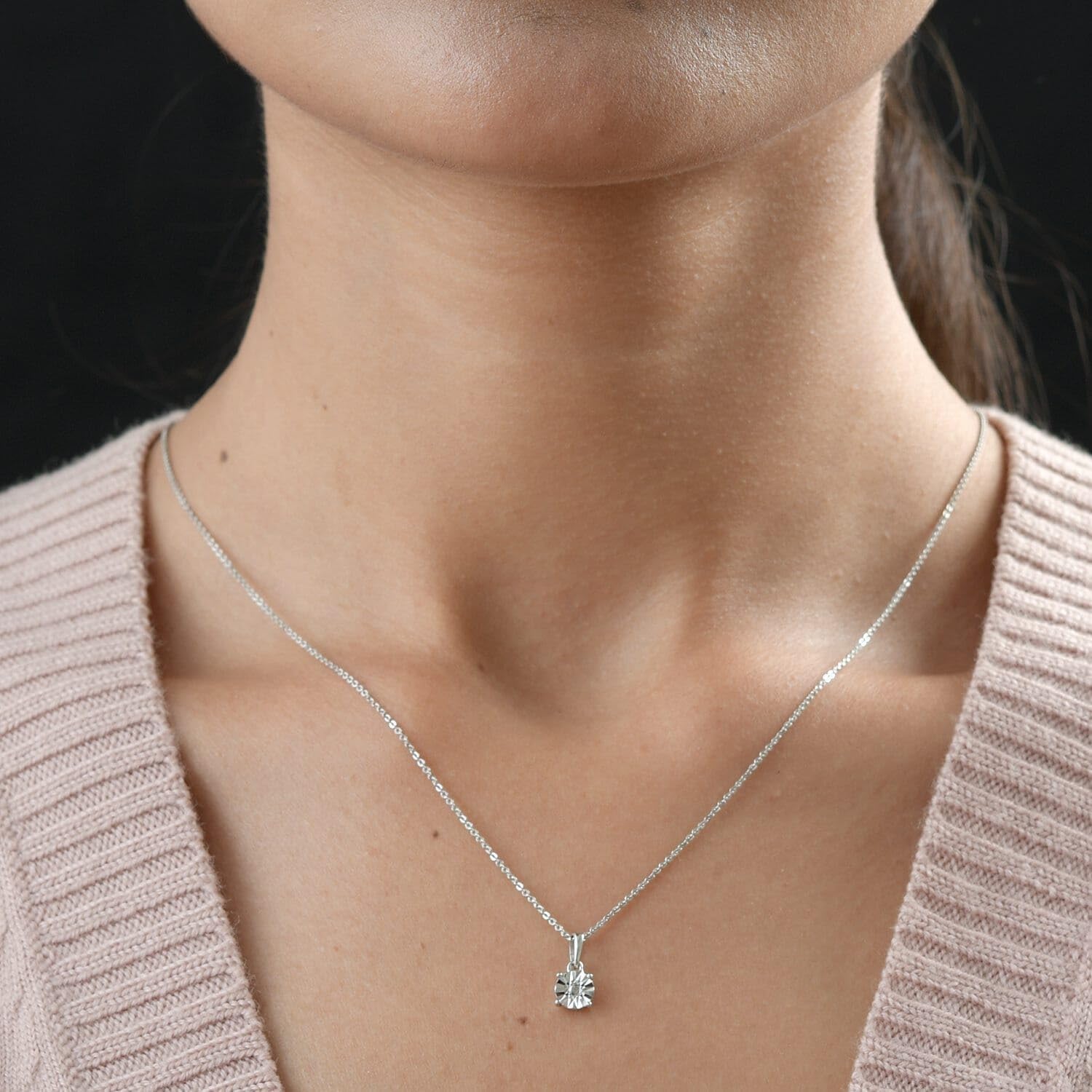 SHOP LC DELIVERING JOY Birthstone Pendant Necklace for Women Jewelry 925 Sterling Silver Platinum Plated Size 20" Birthday Christmas Gifts for Women - Image 3