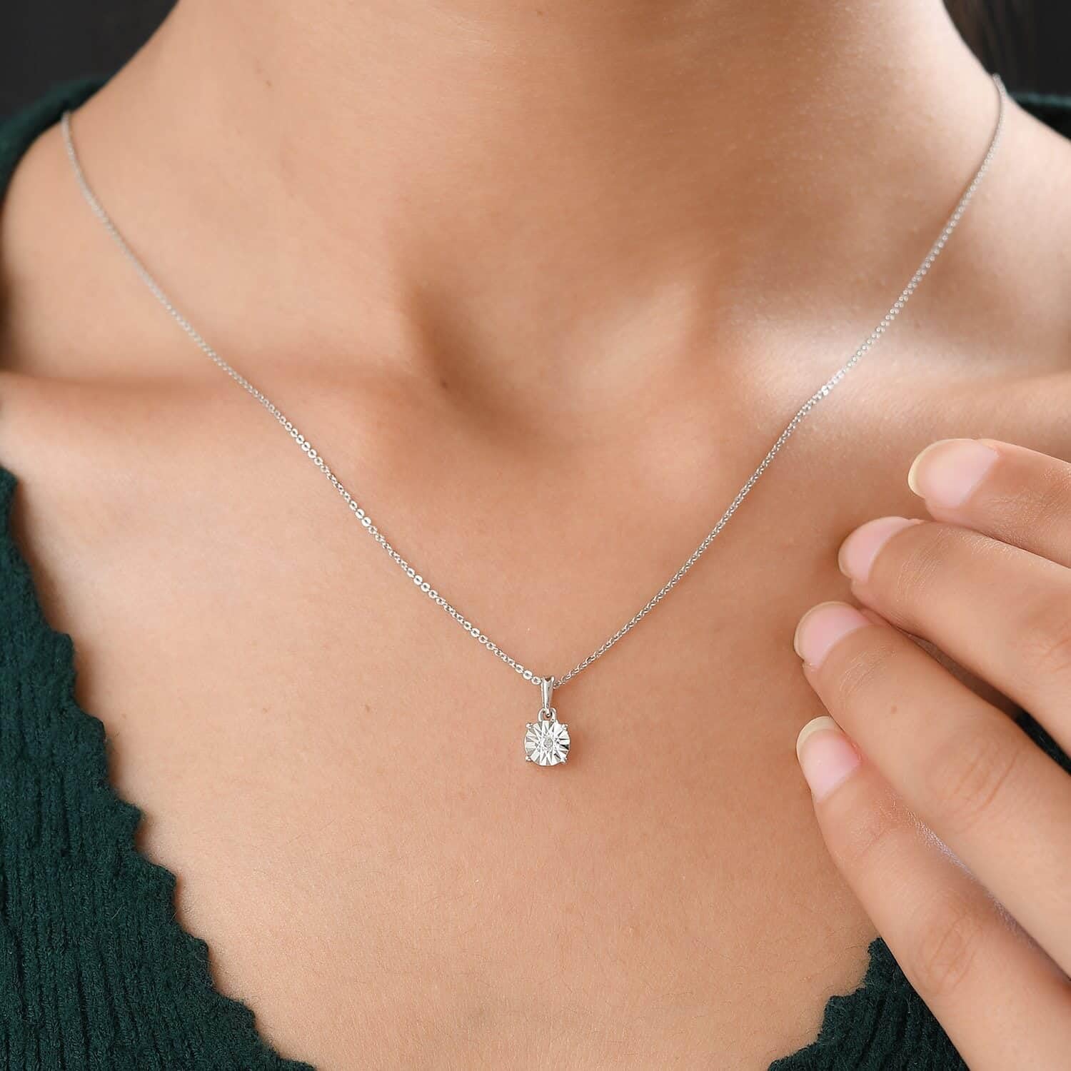 SHOP LC DELIVERING JOY Birthstone Pendant Necklace for Women Jewelry 925 Sterling Silver Platinum Plated Size 20" Birthday Christmas Gifts for Women - Image 4