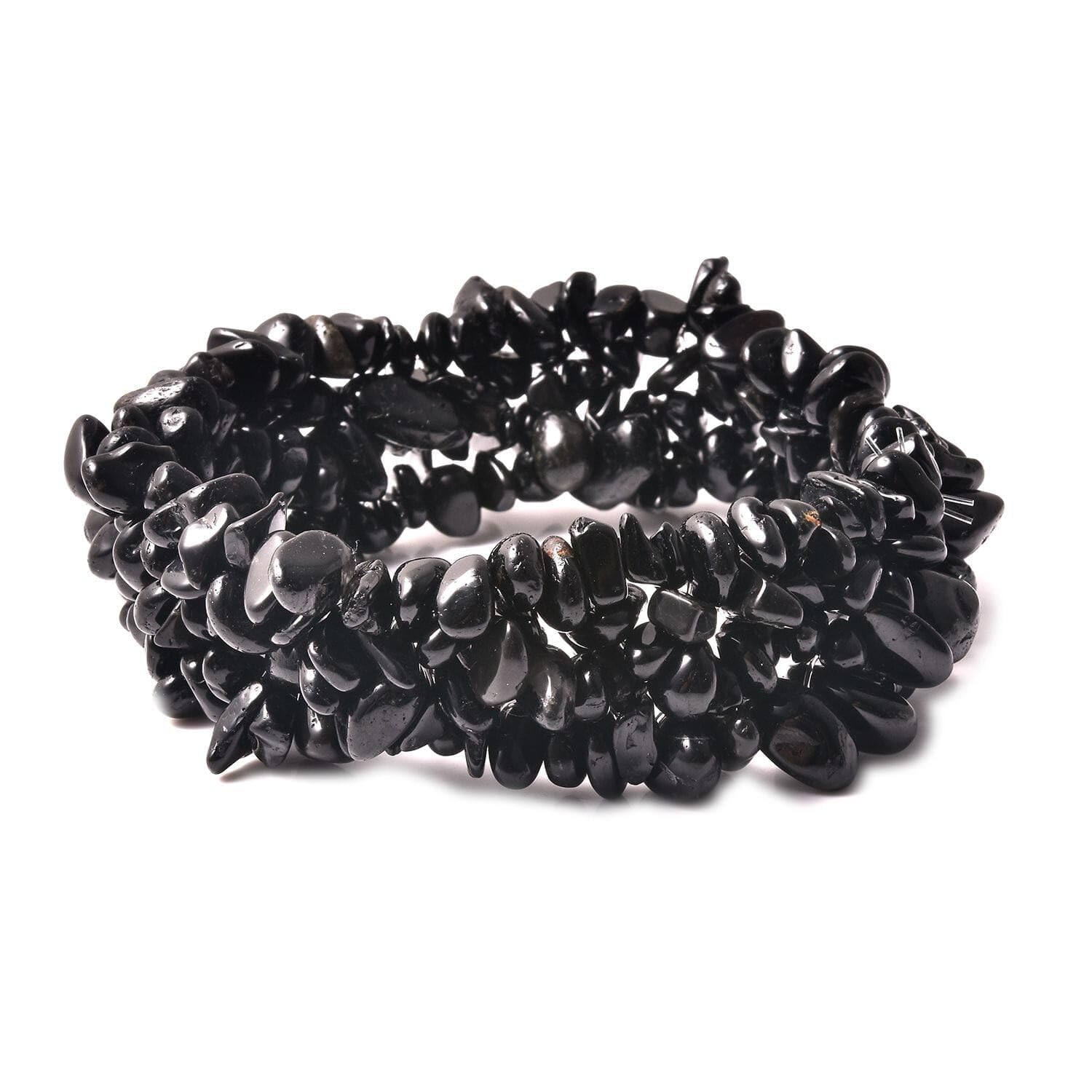 SHOP LC DELIVERING JOY Black Tourmaline Chips Bracelet For Women Stretch Jewelry Birthday Gifts for Women Birthday Gifts