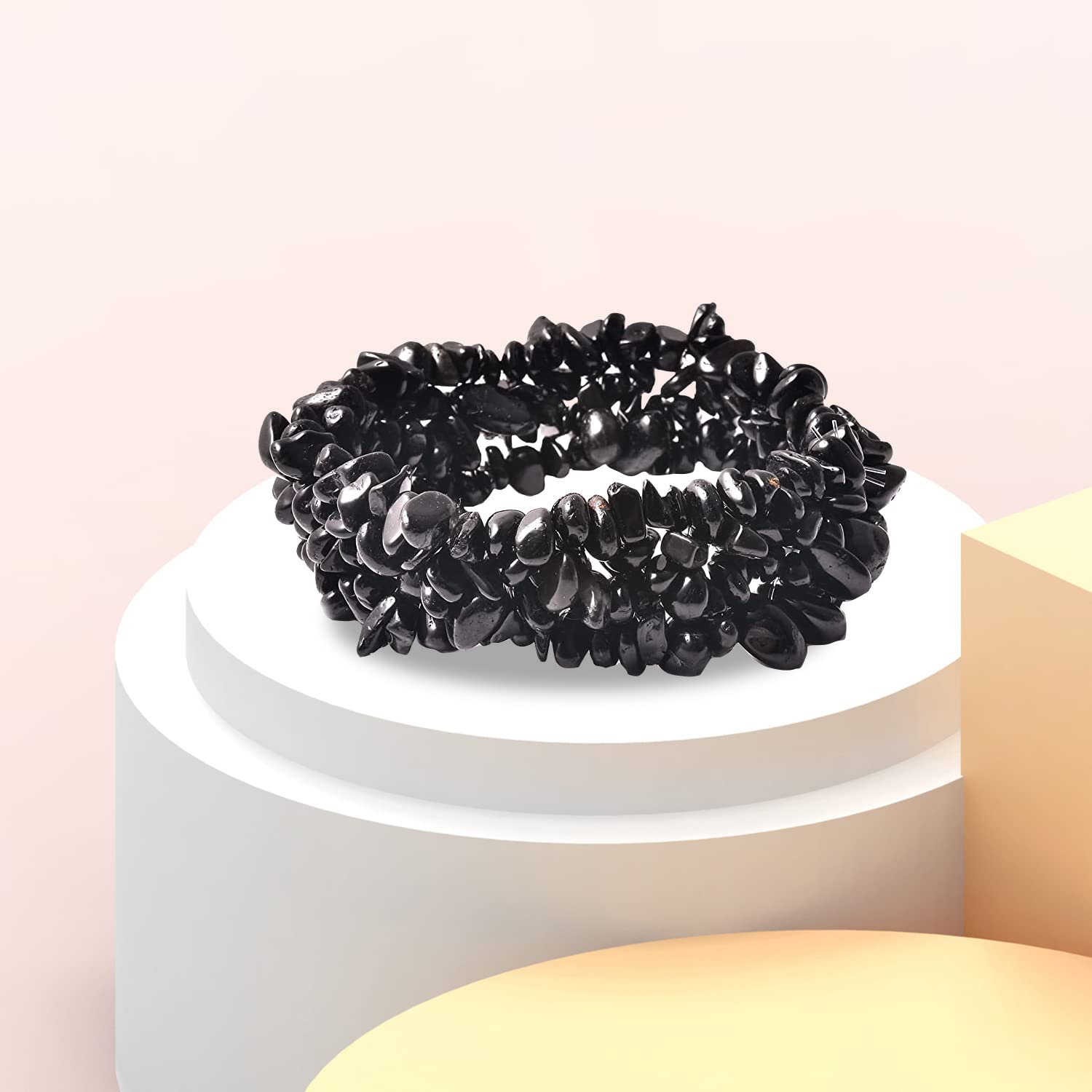 SHOP LC DELIVERING JOY Black Tourmaline Chips Bracelet For Women Stretch Jewelry Birthday Gifts for Women Birthday Gifts - Image 4