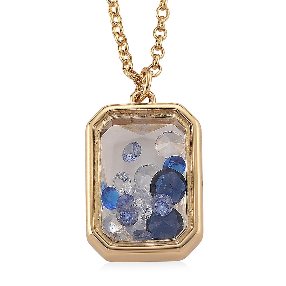 SHOP LC DELIVERING JOY Blue and White Crystal Pendant Necklace in Goldtone 20 Inches - Image 5