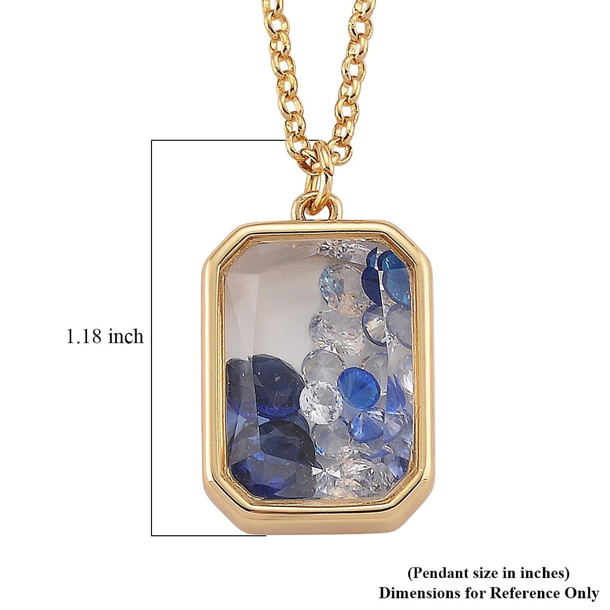 SHOP LC DELIVERING JOY Blue and White Crystal Pendant Necklace in Goldtone 20 Inches - Image 7