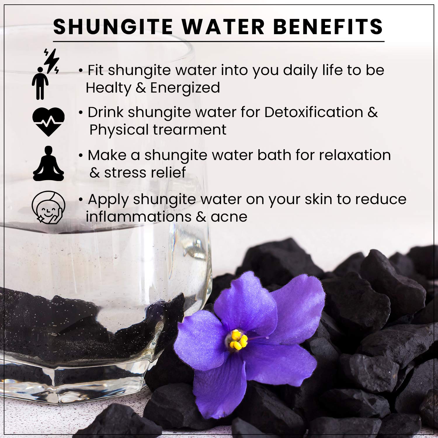 SHOP LC DELIVERING JOY Book for Relaxation Black Karelian Shungite Pain Relief Meditation Anxiety Detoxification Birthday - Image 4