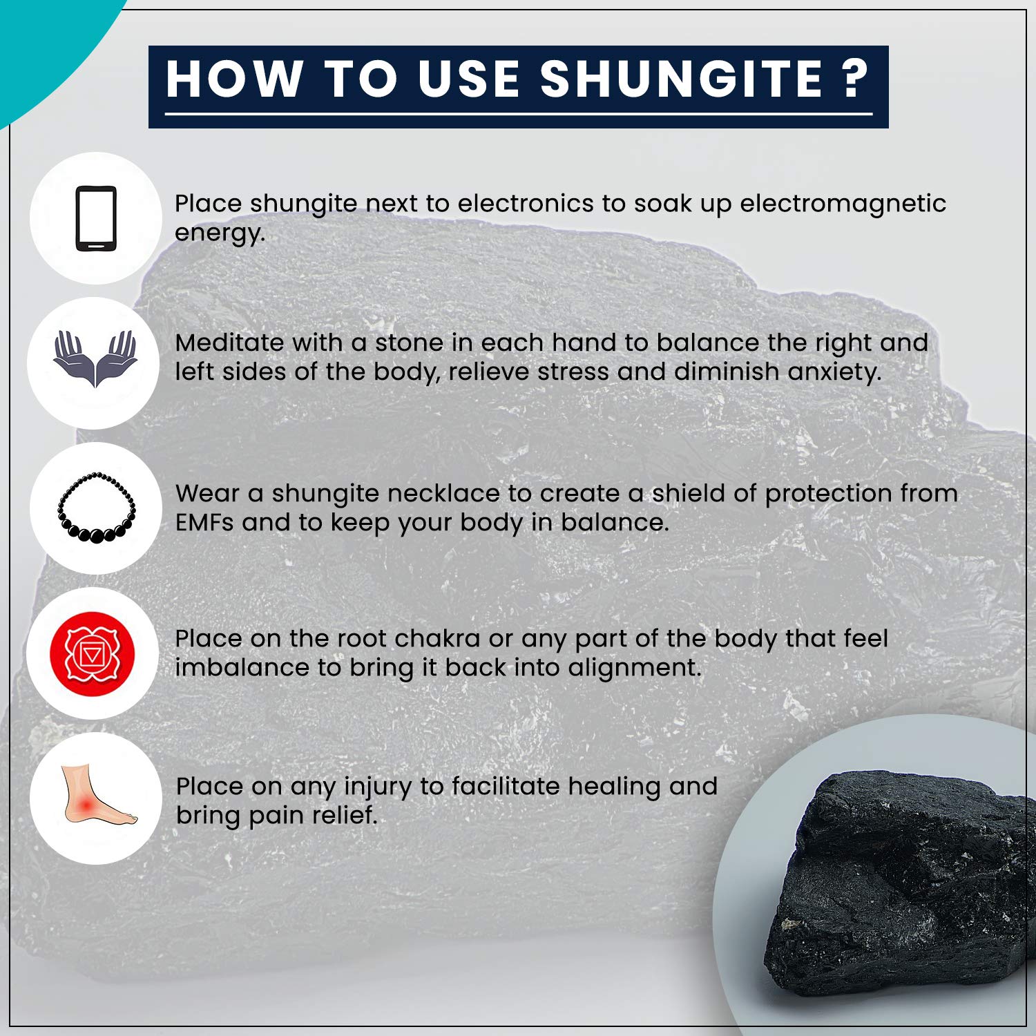 SHOP LC DELIVERING JOY Book for Relaxation Black Karelian Shungite Pain Relief Meditation Anxiety Detoxification Birthday - Image 5
