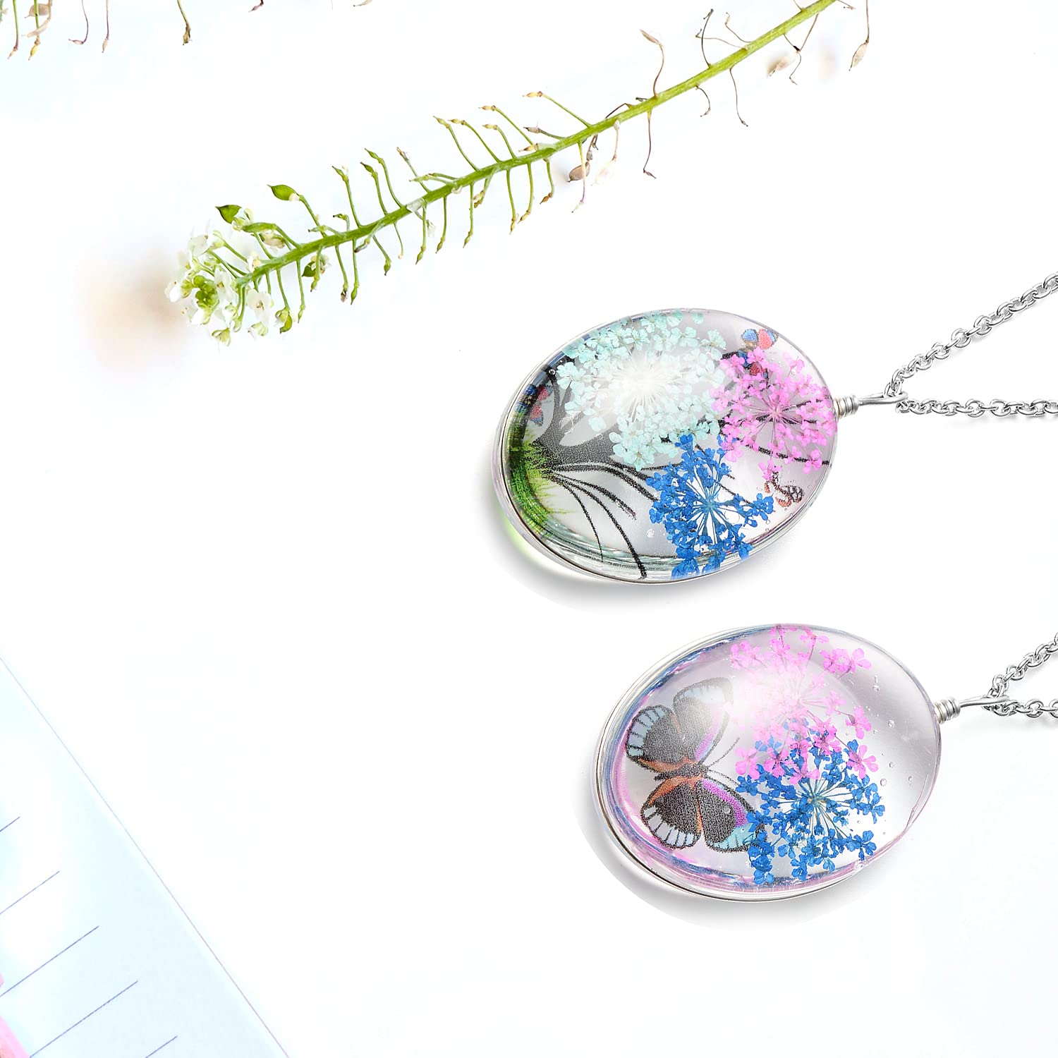 SHOP LC DELIVERING JOY Chain of 2 Pendant Necklace Stainless Steel Jewelry Set Size 24" (Butterfly,Owl,Butterfly2) Birthday Christmas Gifts for Women - Image 6