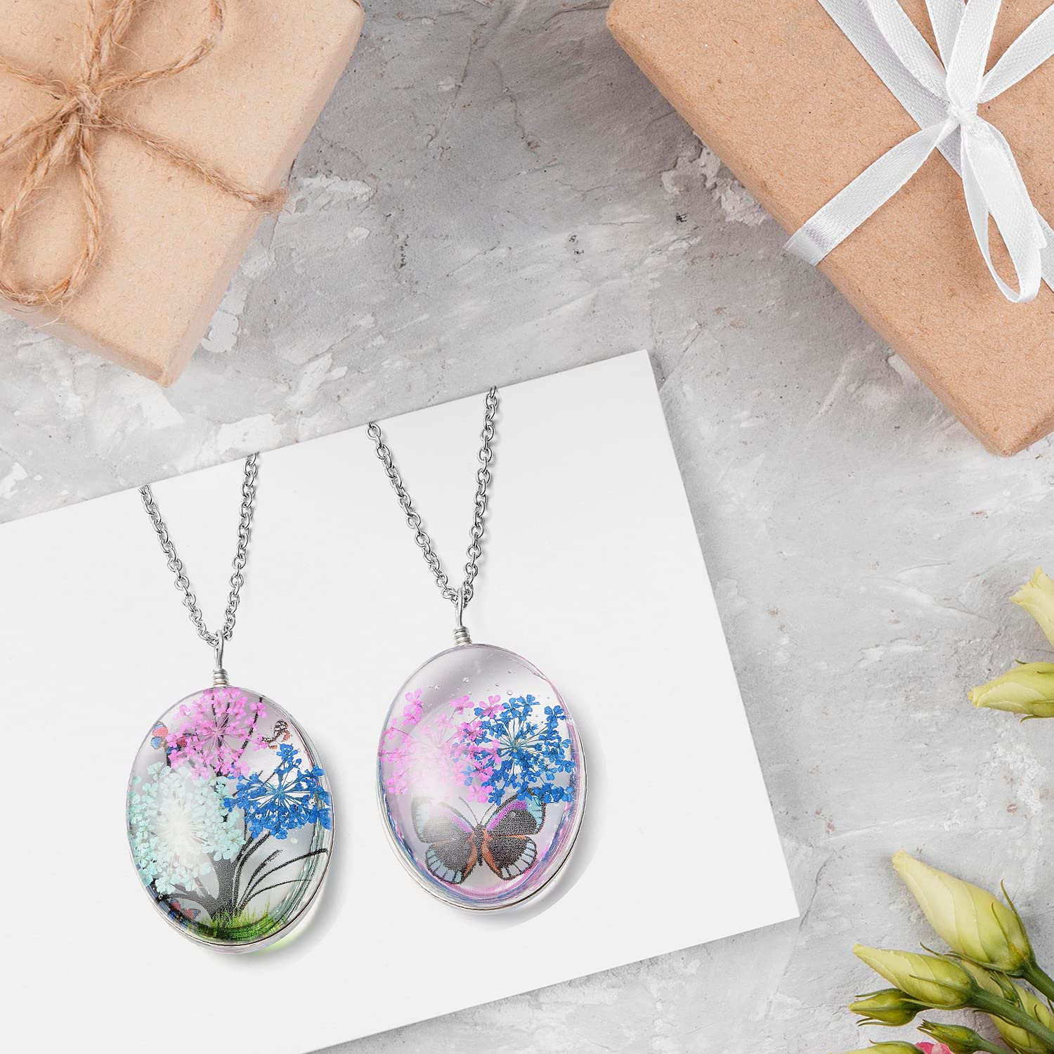 SHOP LC DELIVERING JOY Chain of 2 Pendant Necklace Stainless Steel Jewelry Set Size 24" (Butterfly,Owl,Butterfly2) Birthday Christmas Gifts for Women - Image 8