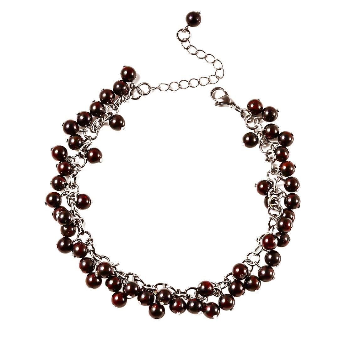 SHOP LC DELIVERING JOY Charm Ankle Bracelets for Women - Adjustable Murano Style Charm Bracelets for women - Beach Fashion Foot Jewelry Beaded Anklet in Stainless Steel Boho Beach Jewelry Gifts
