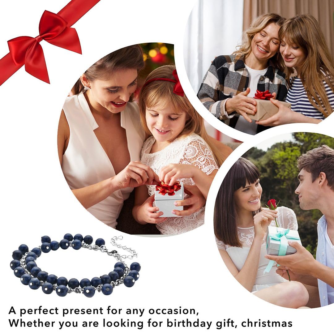SHOP LC DELIVERING JOY Charm Ankle Bracelets for Women - Adjustable Murano Style Charm Bracelets for women - Beach Fashion Foot Jewelry Beaded Anklet in Stainless Steel Boho Beach Jewelry Gifts - Image 6