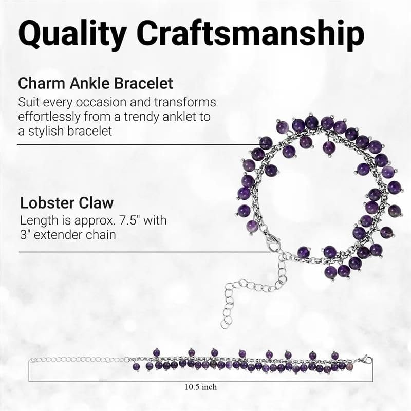 SHOP LC DELIVERING JOY Charm Ankle Bracelets for Women - Adjustable Murano Style Charm Bracelets for women - Beach Fashion Foot Jewelry Beaded Anklet in Stainless Steel Boho Beach Jewelry Gifts - Image 4