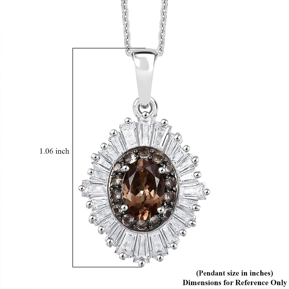 SHOP LC DELIVERING JOY Color Change Garnet and Moissanite 3.50 ctw Starburst Elegance Pendant Necklace in Rhodium Over Sterling Silver 20 Inches Christmas Gifts - Image 2