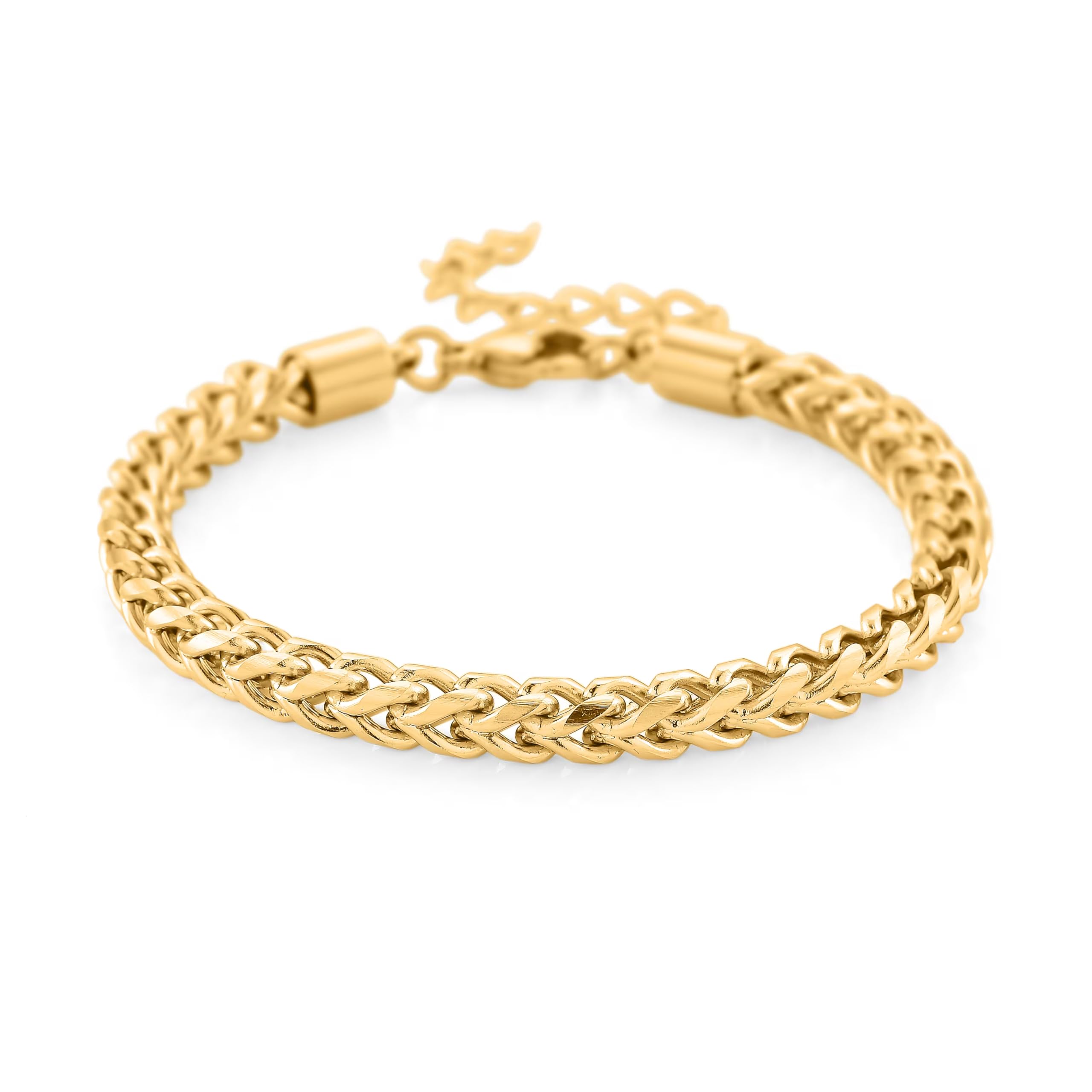 SHOP LC DELIVERING JOY Criss Cross Chain Bracelet in ION Plated Yellow Gold Stainless Steel 79In Christmas Gifts