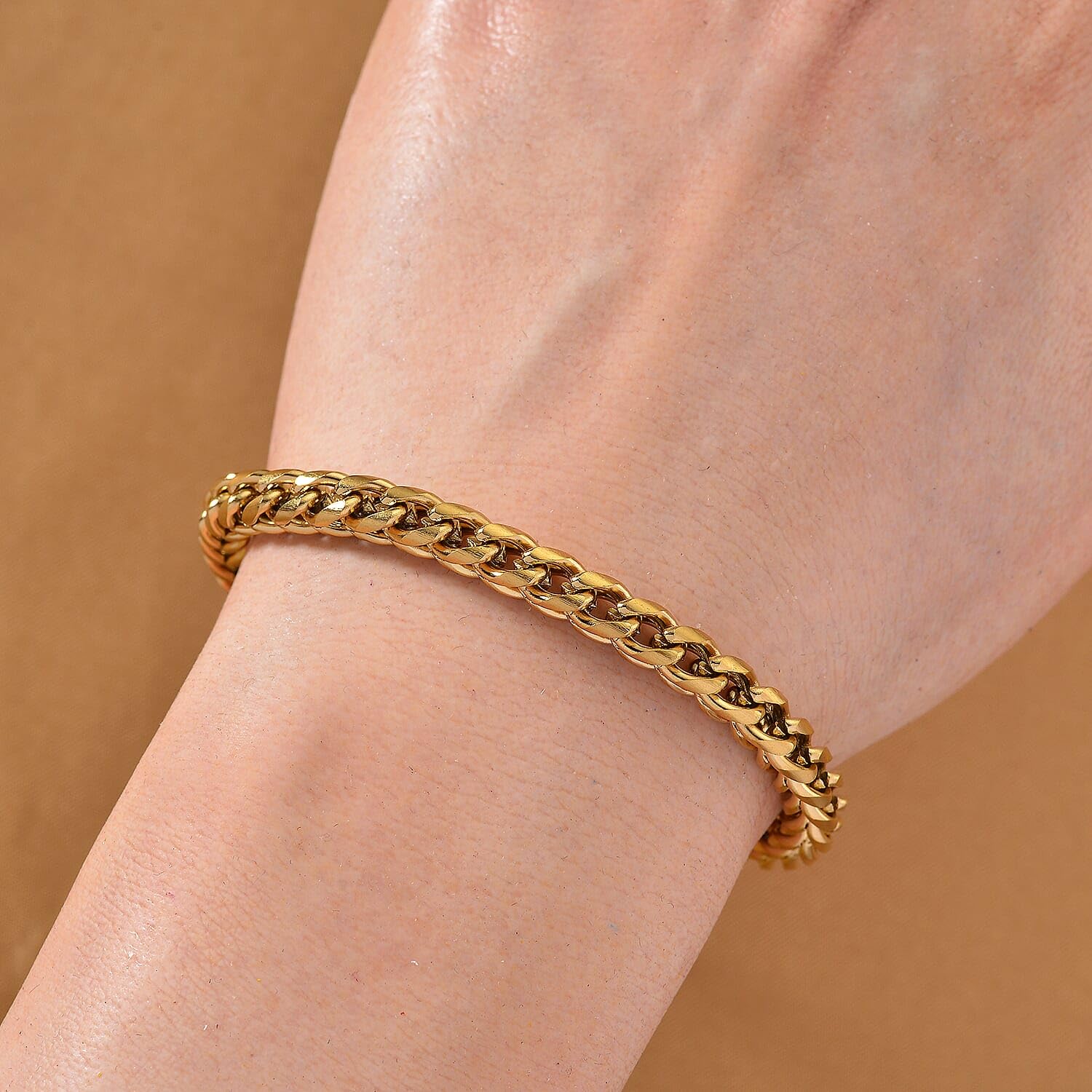 SHOP LC DELIVERING JOY Criss Cross Chain Bracelet in ION Plated Yellow Gold Stainless Steel 79In Christmas Gifts - Image 2
