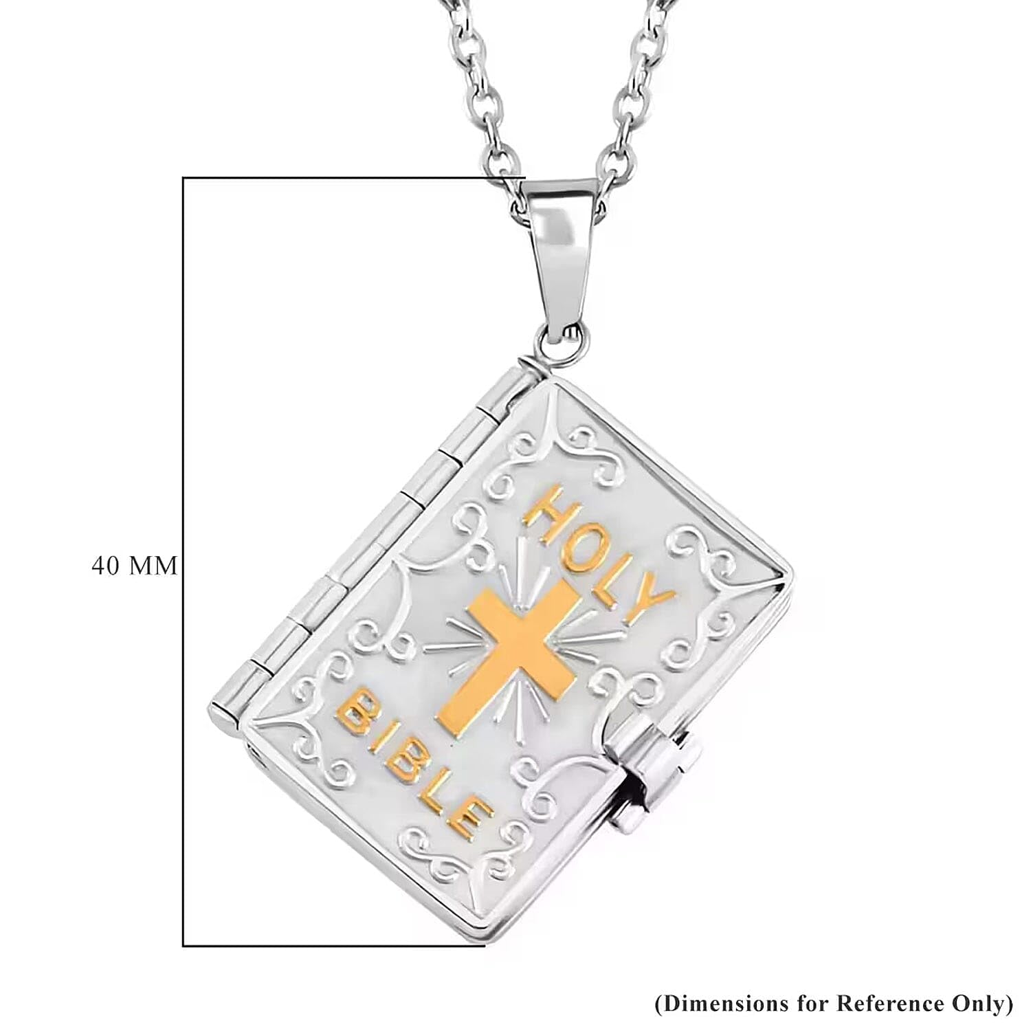 SHOP LC DELIVERING JOY Cross Necklace for Women - Openable Holy Bible Pendant Metal Pages Inside - Bible Necklace for Women Stainless Steel Faith Religious Jewelry - 24" Anniversary Wedding Gifts - Image 7