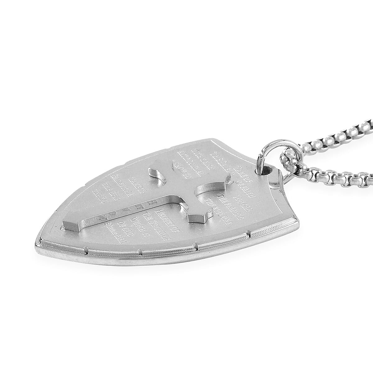 SHOP LC DELIVERING JOY Cross with Bible Mens Pendant Necklace 24 Inches in Stainless Steel Christmas Gifts - Image 3