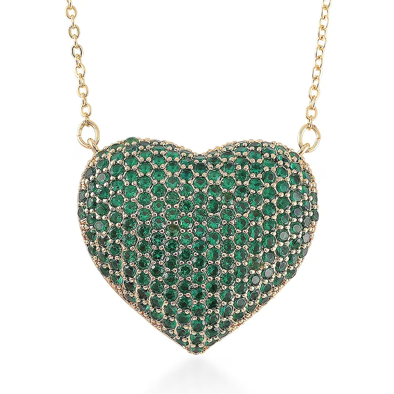 SHOP LC DELIVERING JOY Cubic Zirconia Heart Necklace 20-22 Inches in Goldtone Jewelry Gifts for Women