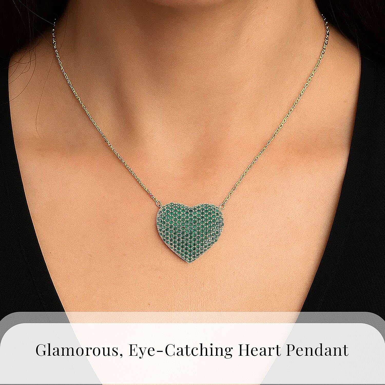 SHOP LC DELIVERING JOY Cubic Zirconia Heart Necklace 20-22 Inches in Goldtone Jewelry Gifts for Women - Image 2