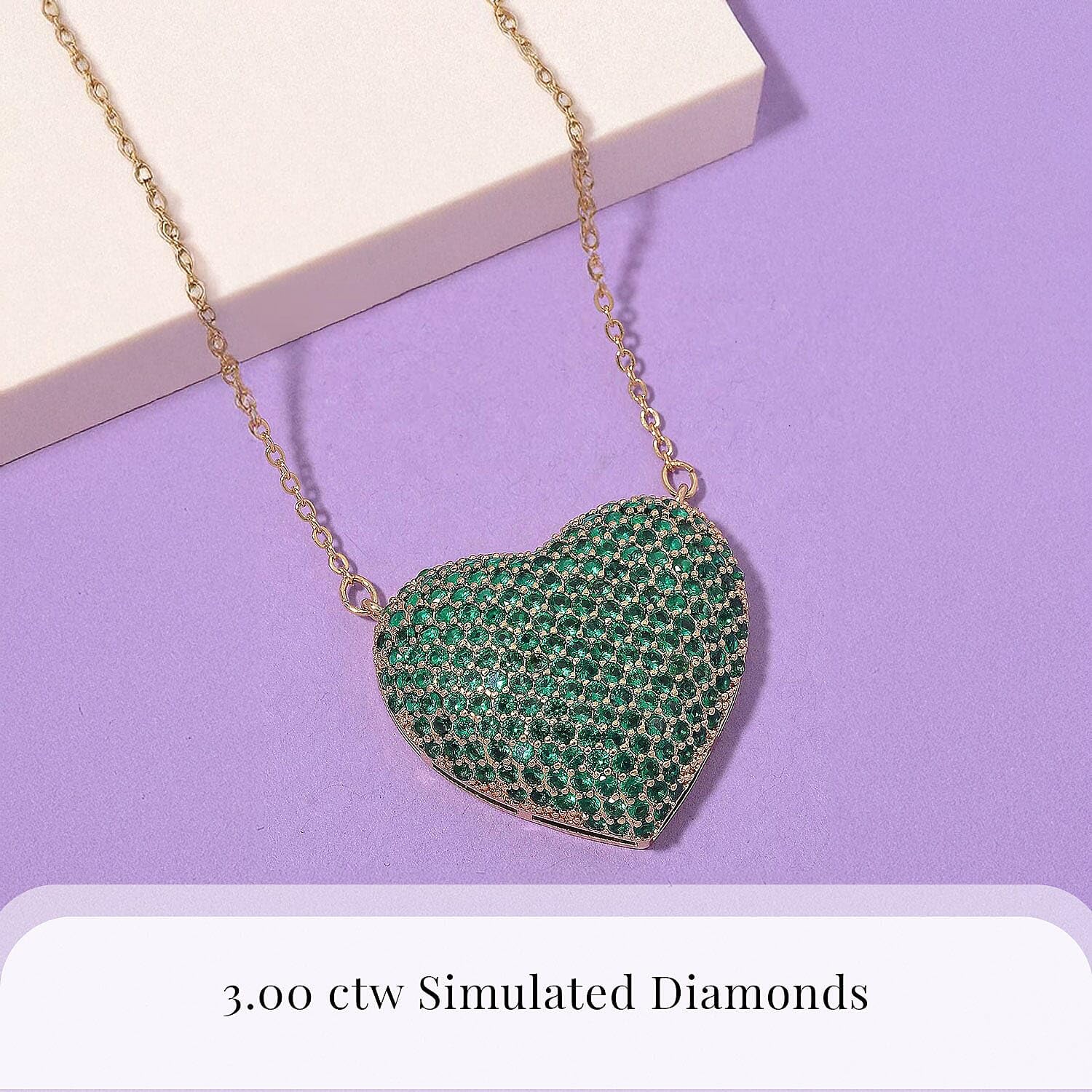 SHOP LC DELIVERING JOY Cubic Zirconia Heart Necklace 20-22 Inches in Goldtone Jewelry Gifts for Women - Image 3