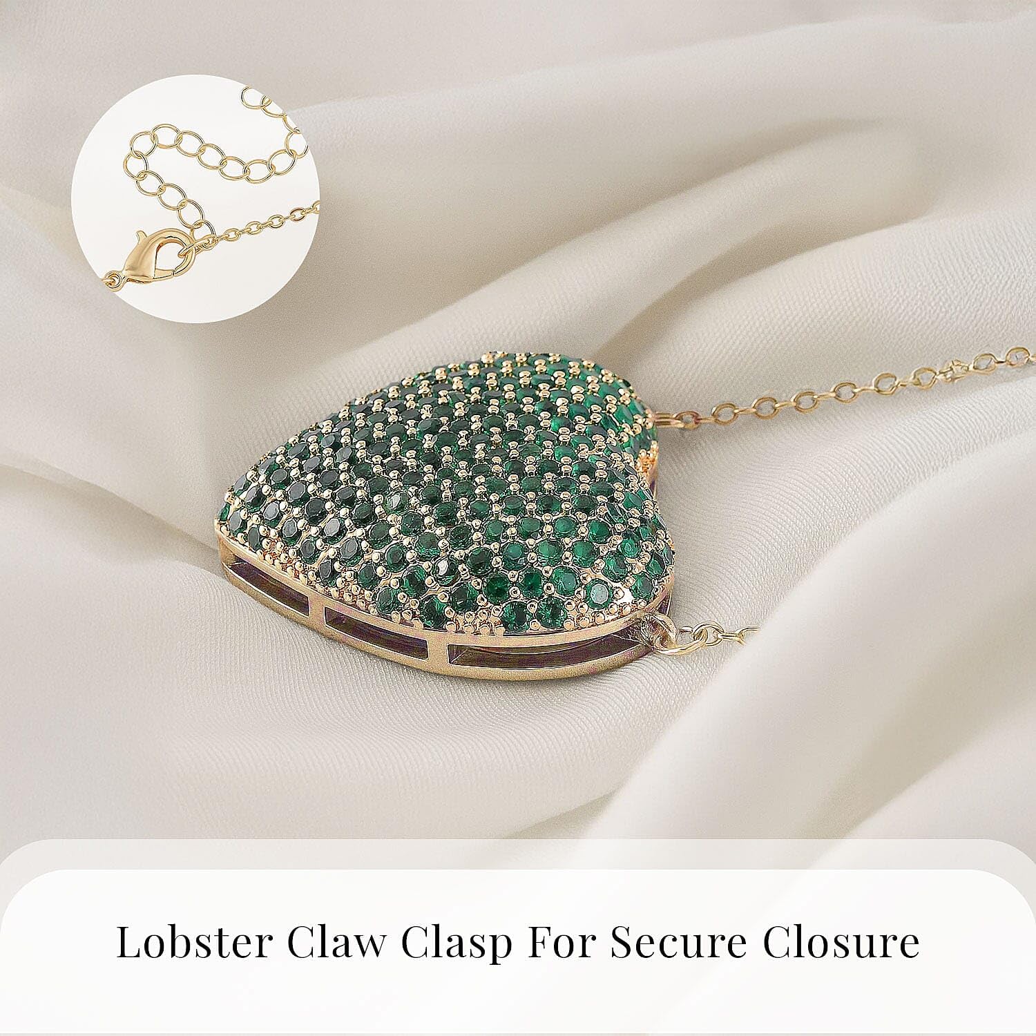 SHOP LC DELIVERING JOY Cubic Zirconia Heart Necklace 20-22 Inches in Goldtone Jewelry Gifts for Women - Image 4