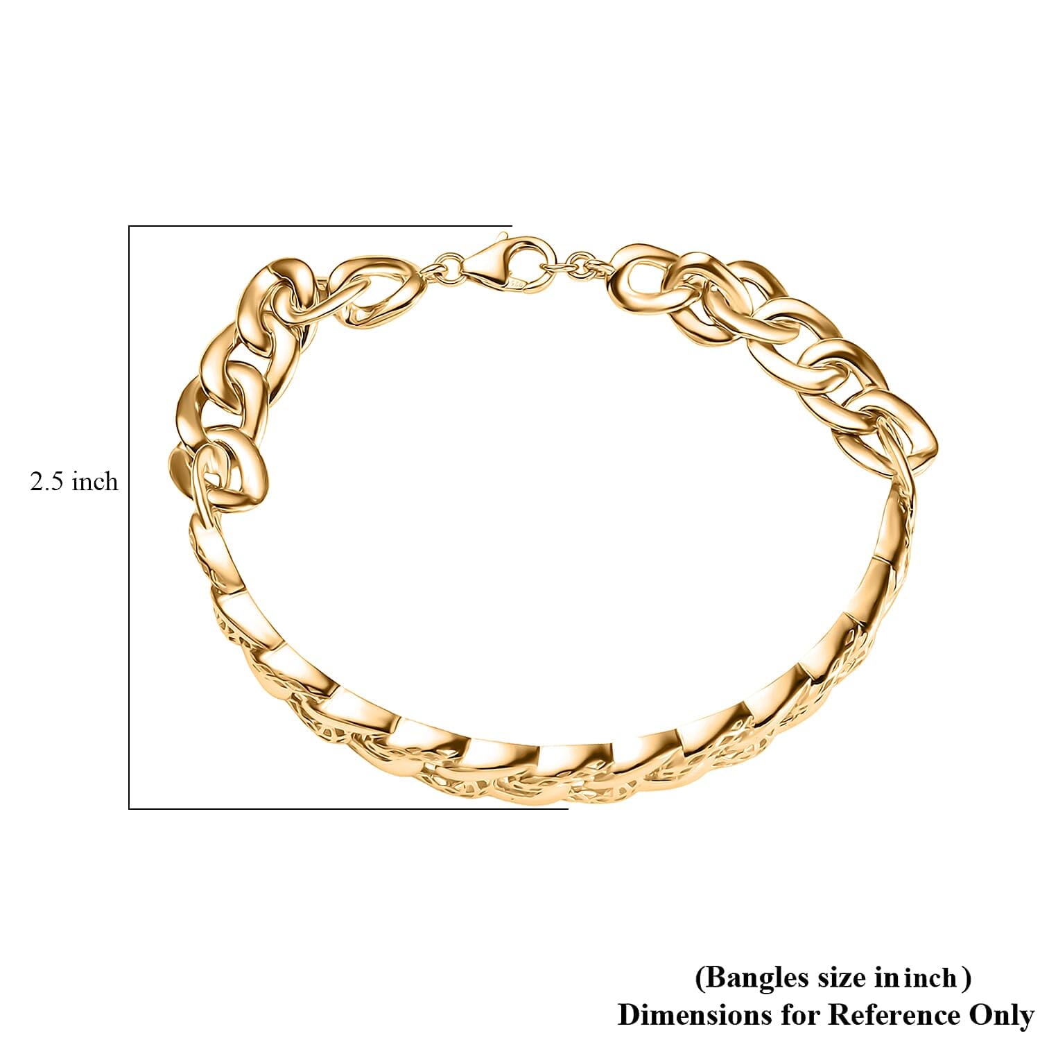 SHOP LC DELIVERING JOY Curb Link Chain in 18K Vermeil Yellow Gold Over Sterling Silver Bracelet 7.25 In 19.70 Grams Christmas Gifts - Image 5