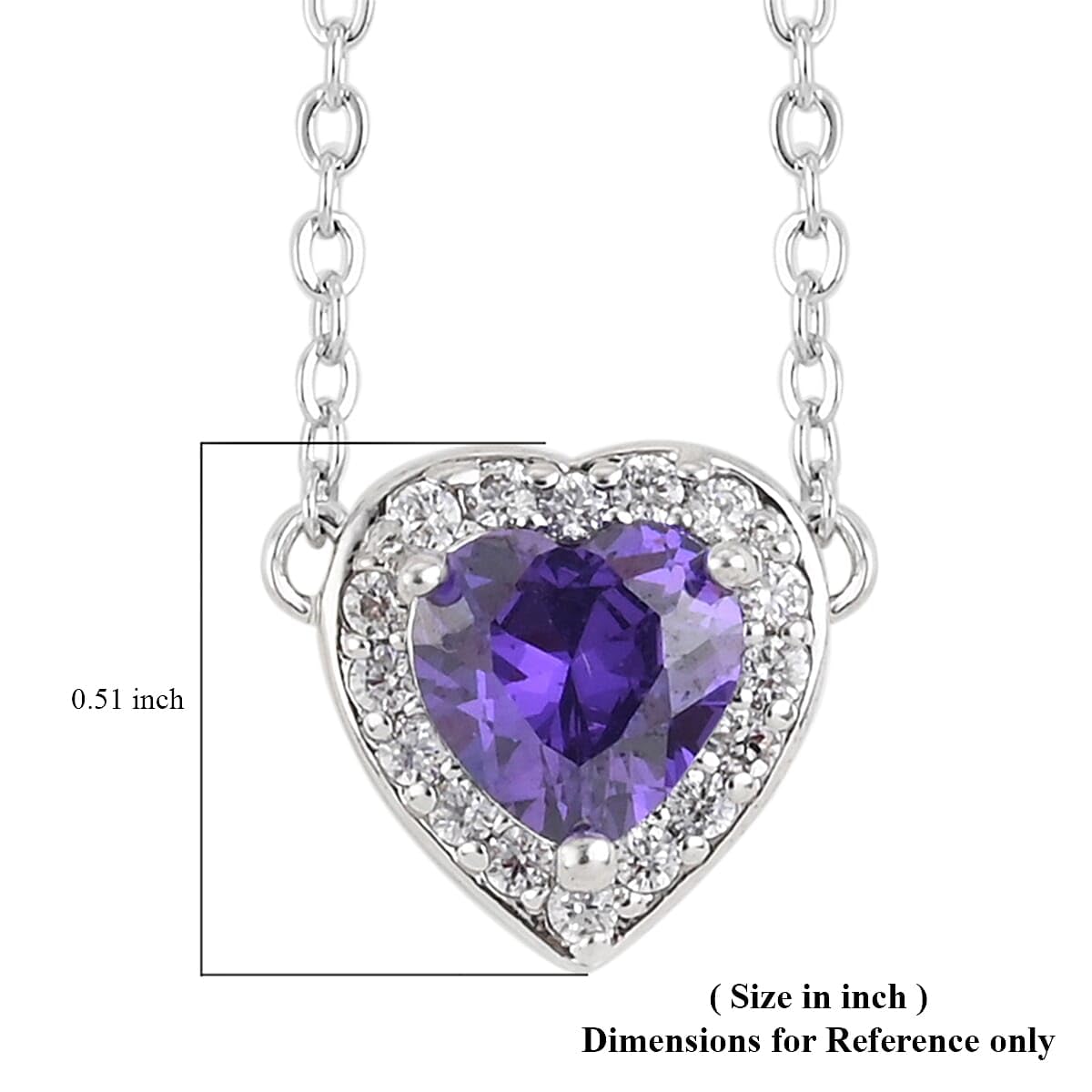 SHOP LC DELIVERING JOY Dark Purple Cubic Zirconia CZ Glass Silvertone Necklace for Women Jewelry for Women Size 18" Ct 0.16 Birthday Christmas Gifts - Image 5