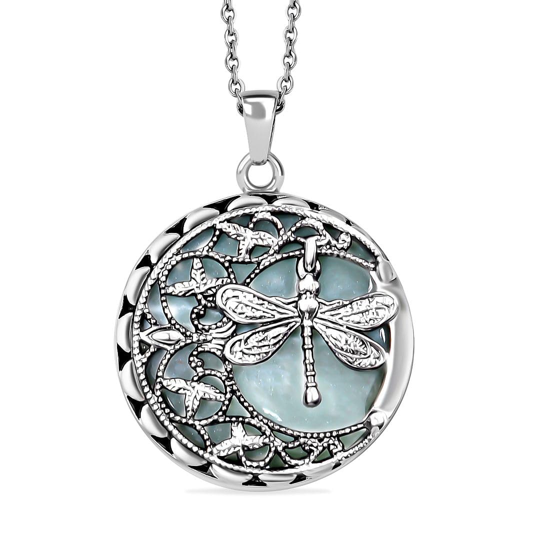SHOP LC DELIVERING JOY Dragonfly Necklace for Women - Summer Beach Boho Jewelry - Aventurine, Carnelian, Dyed, Rose Quartz, Blue Sandstone Birthstone Necklace Birthday Gifts for Womens - 20"
