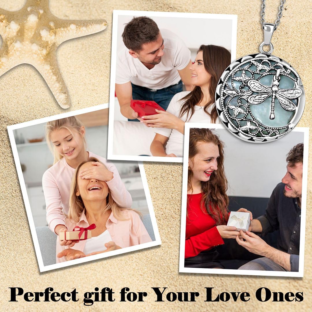 SHOP LC DELIVERING JOY Dragonfly Necklace for Women - Summer Beach Boho Jewelry - Aventurine, Carnelian, Dyed, Rose Quartz, Blue Sandstone Birthstone Necklace Birthday Gifts for Womens - 20" - Image 6