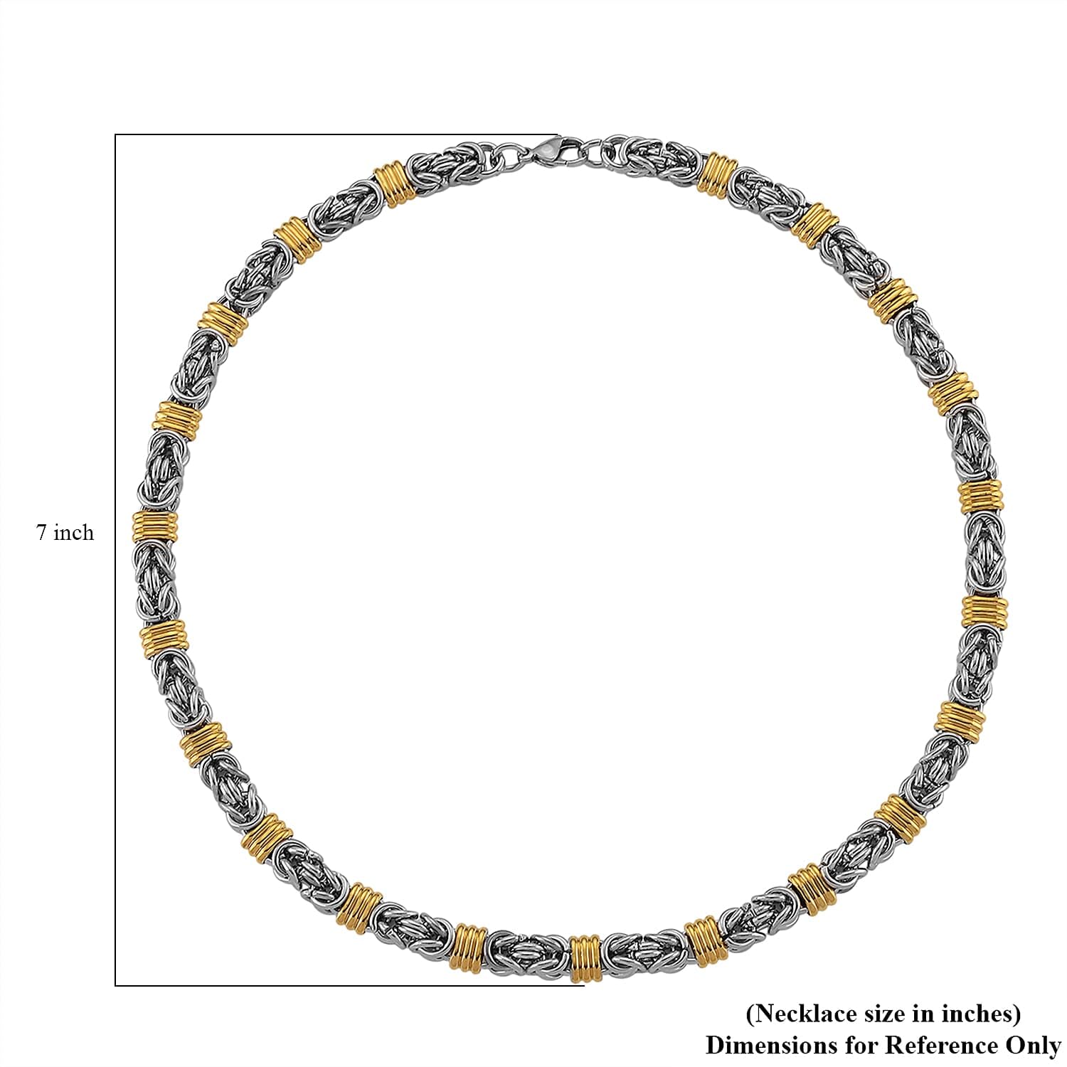 SHOP LC DELIVERING JOY Fashionable TwoTone Byzantine Chain Necklace 20.522.5 Inches in ION Plated Yellow Gold and Stainless Steel Christmas Gifts - Image 4