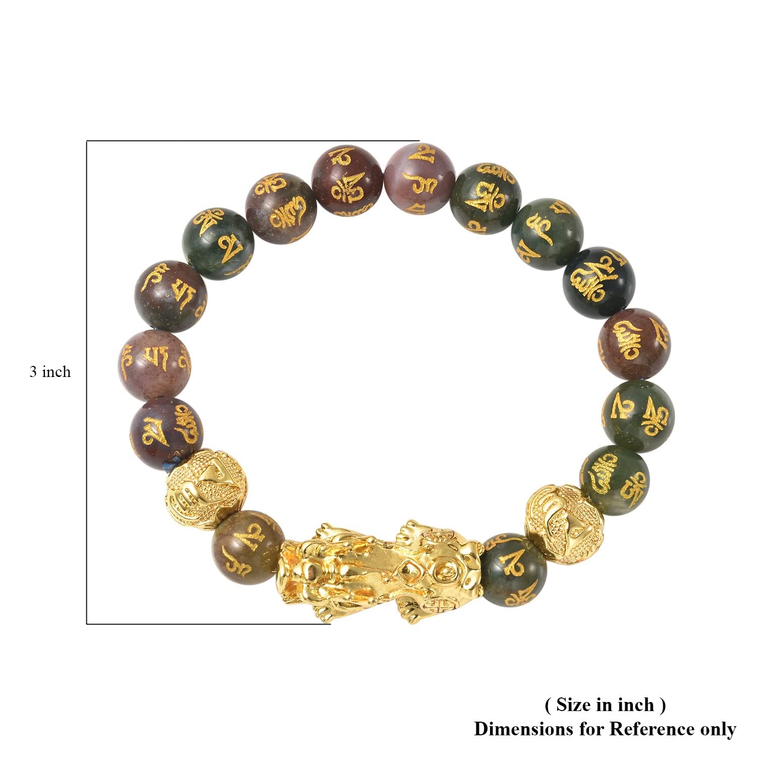 SHOP LC DELIVERING JOY Feng Shui Wealth Bracelet for Men Women, Beads Stretchable Good Luck Bracelet Gold Plated Dragon Lucky 6.50" Birthday Christmas Gifts for Women - Image 7
