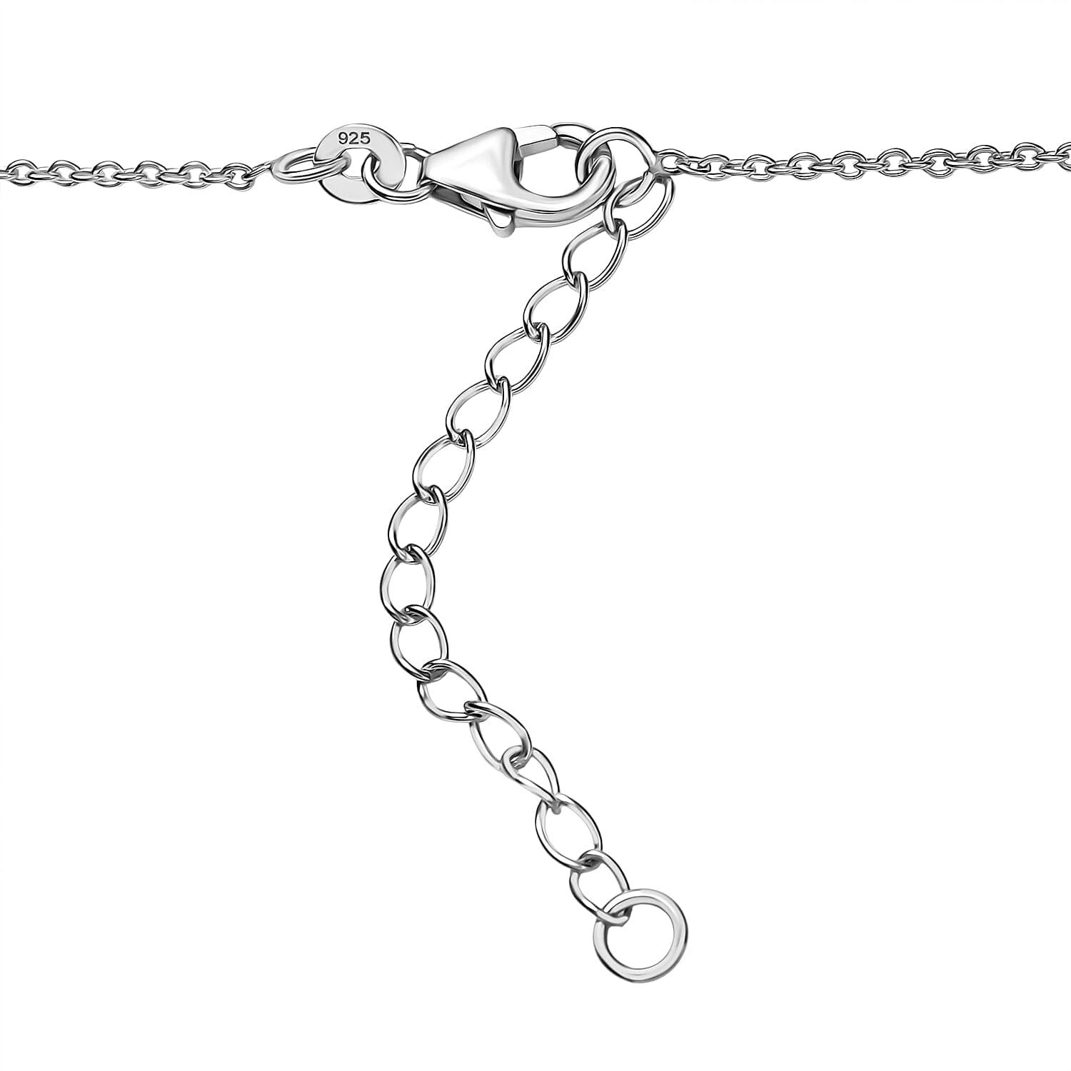 SHOP LC DELIVERING JOY Garnet and Moissanite 2.35 ctw Kindled Curve Necklace 18 Inches in Rhodium Over Sterling Silver Christmas Gifts - Image 4