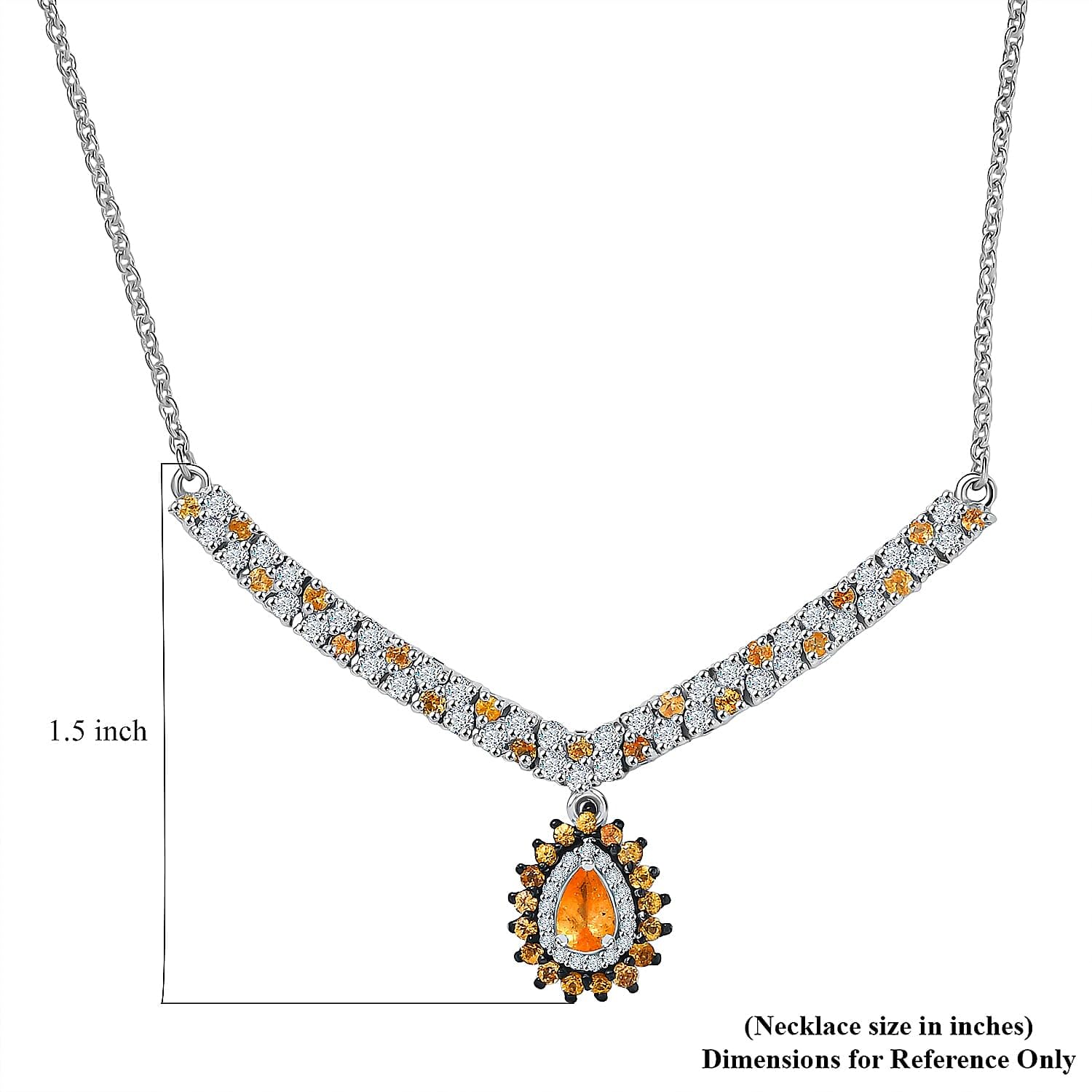 SHOP LC DELIVERING JOY Garnet and Moissanite 2.35 ctw Kindled Curve Necklace 18 Inches in Rhodium Over Sterling Silver Christmas Gifts - Image 5