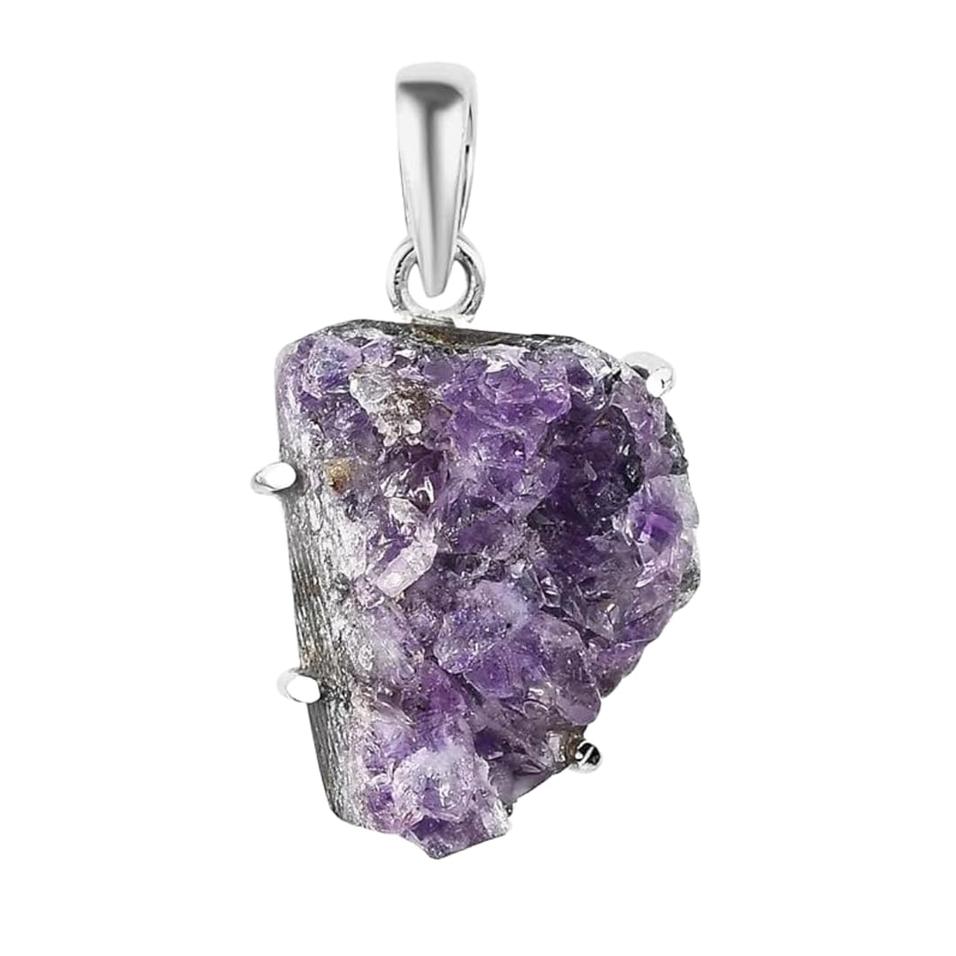 SHOP LC DELIVERING JOY Geode Amethyst 925 Sterling Silver Pendant Ct 27.68 Birthday Jewelry Birthday for Women