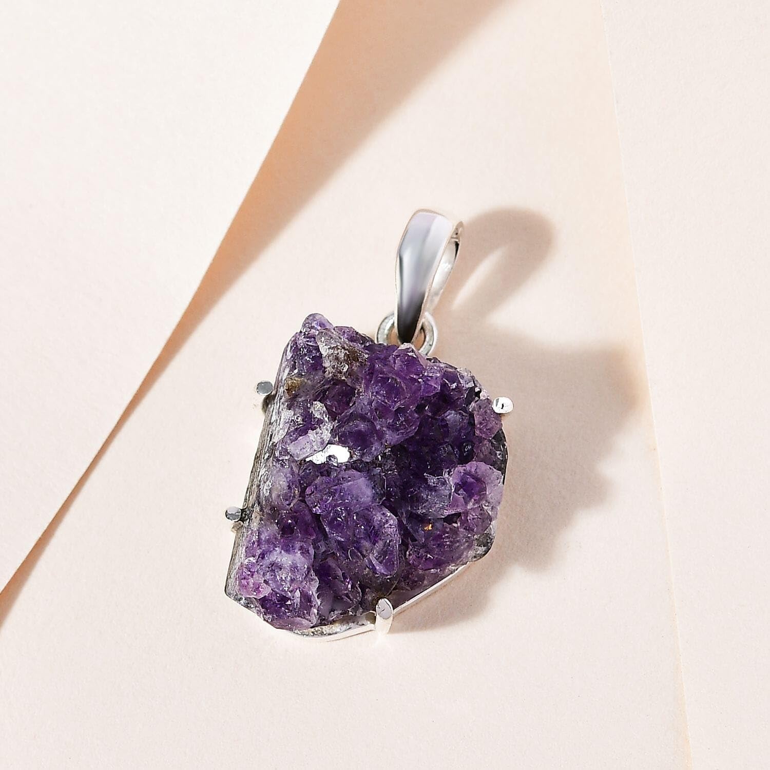 SHOP LC DELIVERING JOY Geode Amethyst 925 Sterling Silver Pendant Ct 27.68 Birthday Jewelry Birthday for Women - Image 2