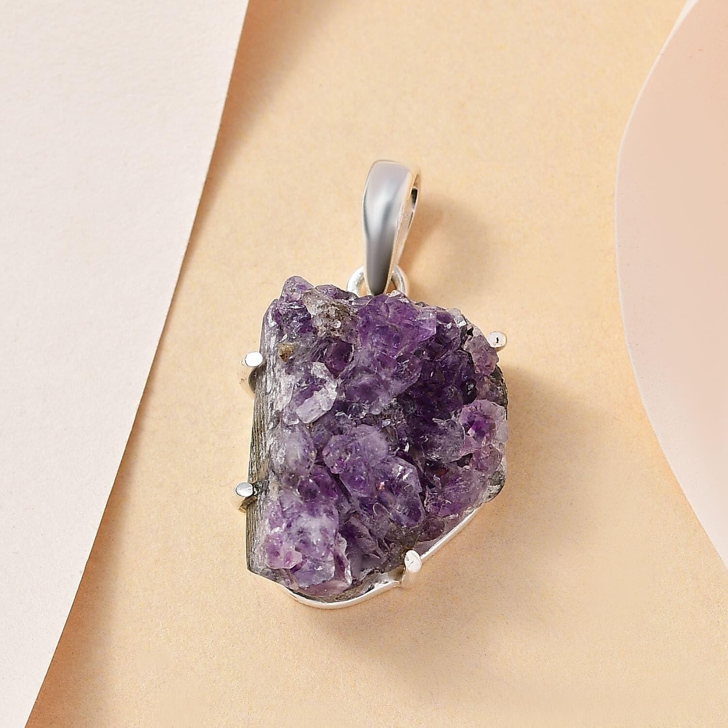 SHOP LC DELIVERING JOY Geode Amethyst 925 Sterling Silver Pendant Ct 27.68 Birthday Jewelry Birthday for Women - Image 4