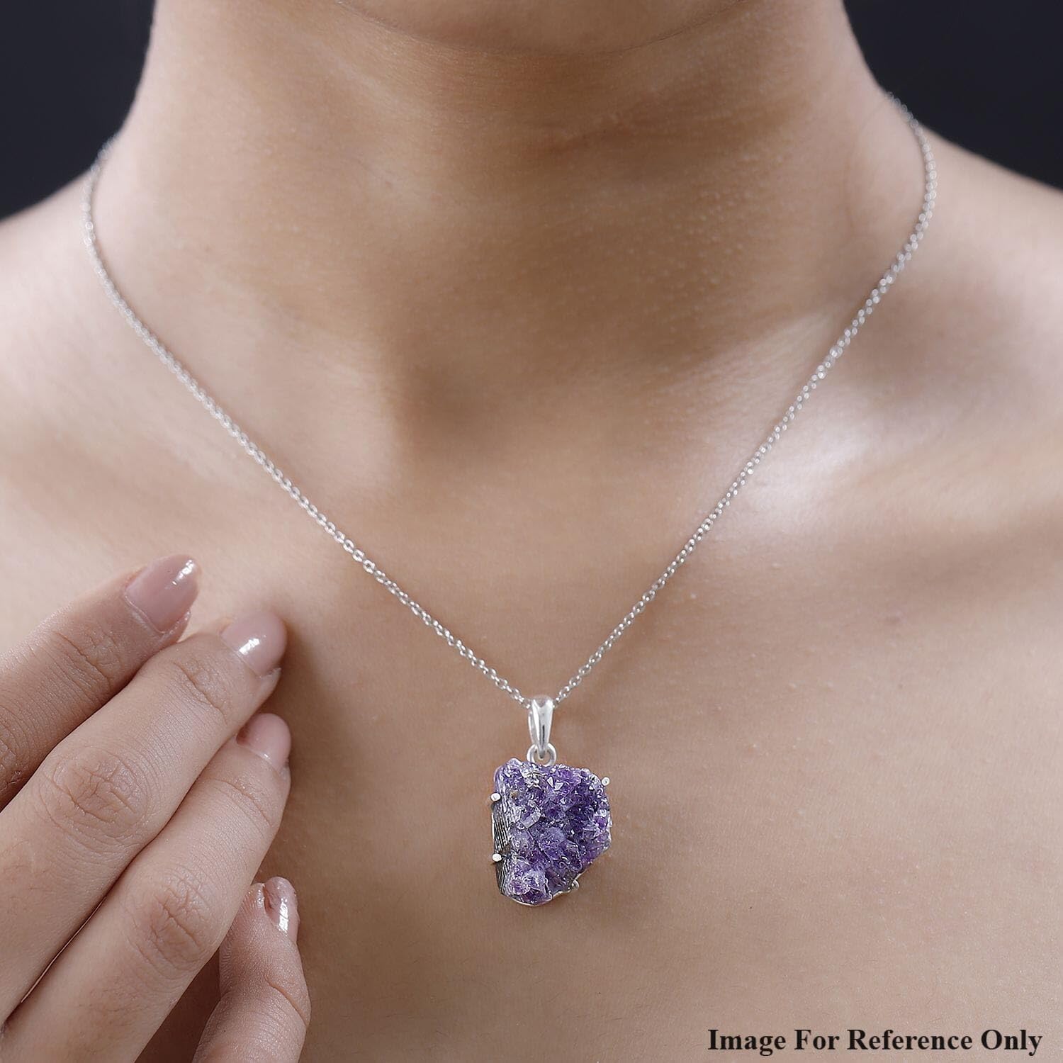 SHOP LC DELIVERING JOY Geode Amethyst 925 Sterling Silver Pendant Ct 27.68 Birthday Jewelry Birthday for Women - Image 6