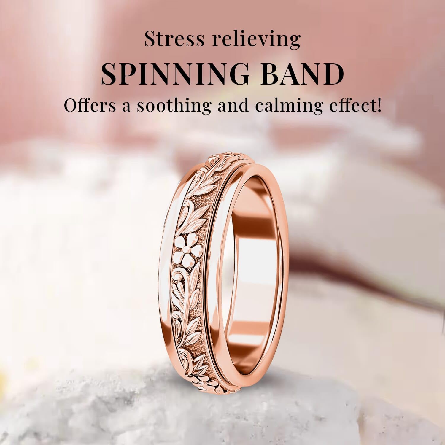 SHOP LC DELIVERING JOY Handmade 925 Sterling Silver Spinner Anxiety Ring for Women Birthday Christmas Gifts for Women - Image 5