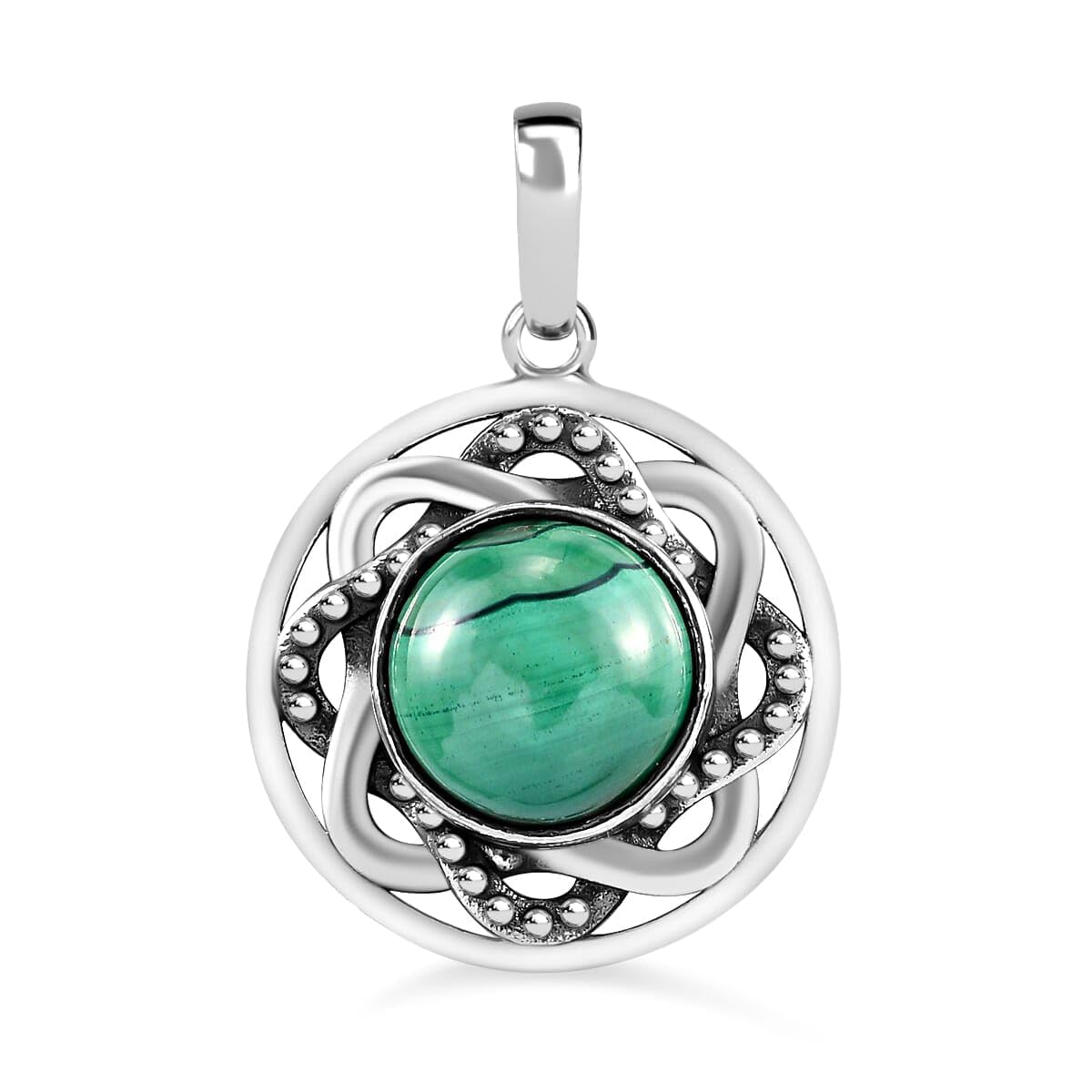 SHOP LC DELIVERING JOY Handmade Green Malachite Statement Pendant Necklace 925 Sterling Silver Women Jewelry Birthday Christmas Gifts for Women