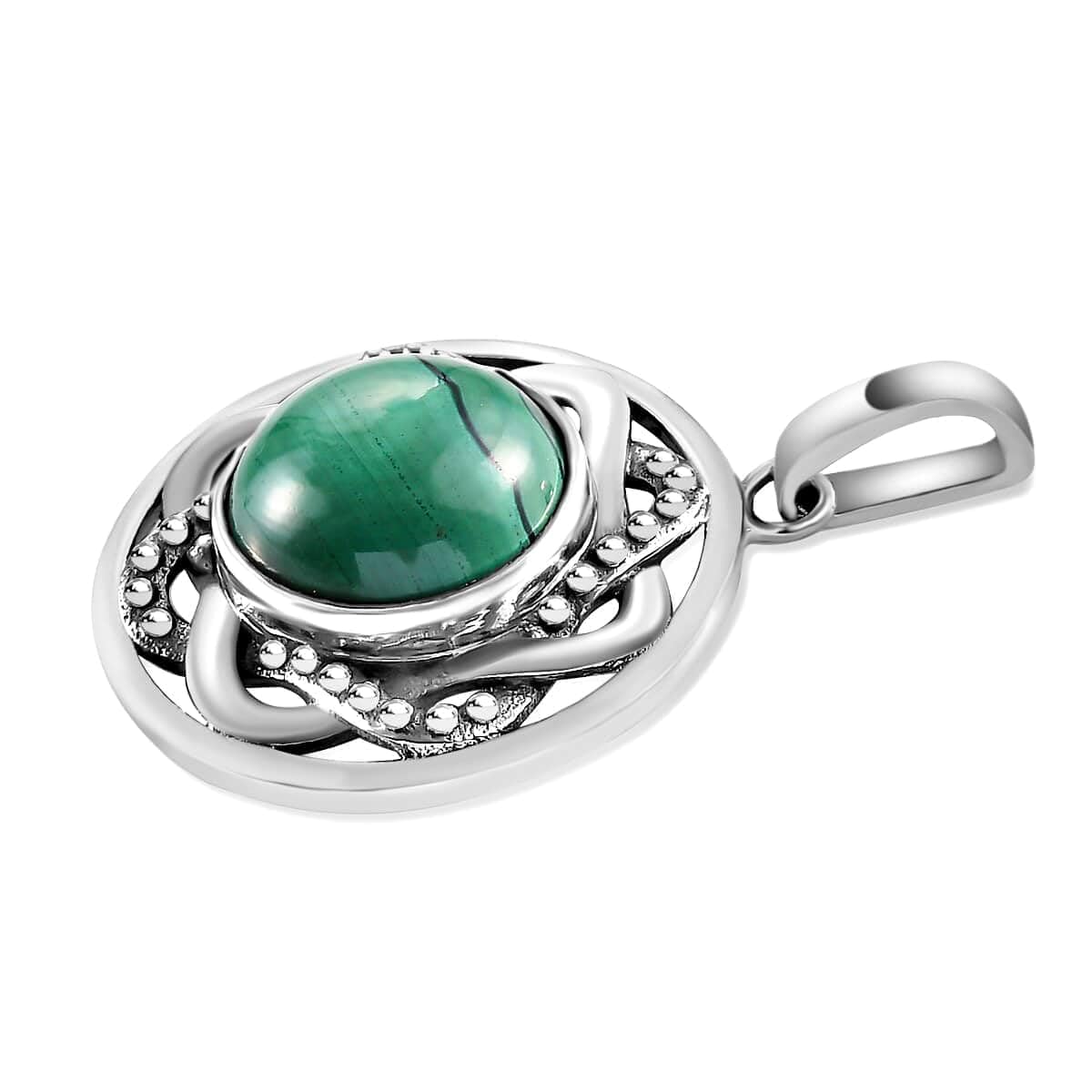 SHOP LC DELIVERING JOY Handmade Green Malachite Statement Pendant Necklace 925 Sterling Silver Women Jewelry Birthday Christmas Gifts for Women - Image 5