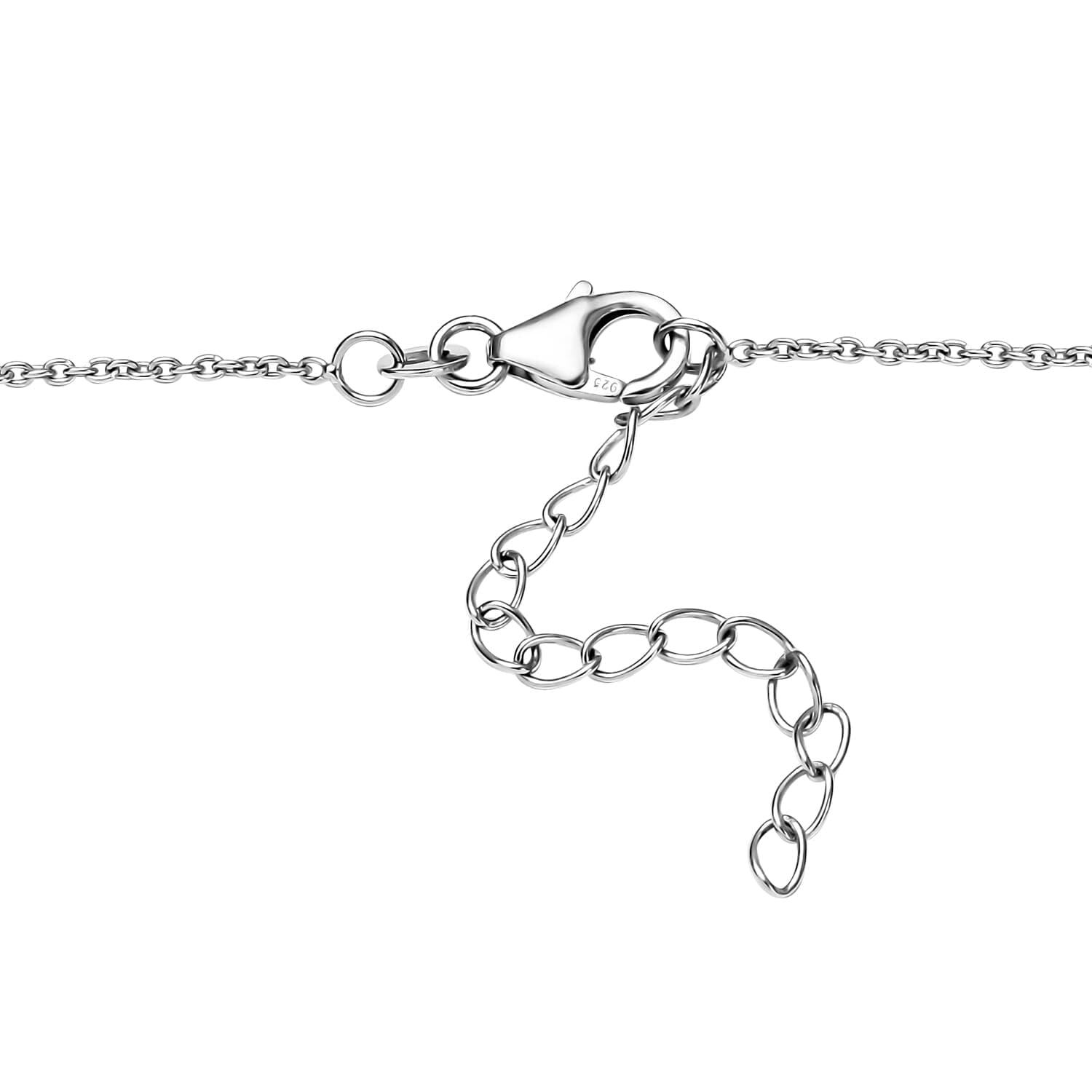 SHOP LC DELIVERING JOY Hessonite Garnet White Zircon 925 Sterling Silver Rhodium Plated Necklace for Women Jewelry Birthday Christmas Gifts Size 18" Ct 7.3 - Image 5