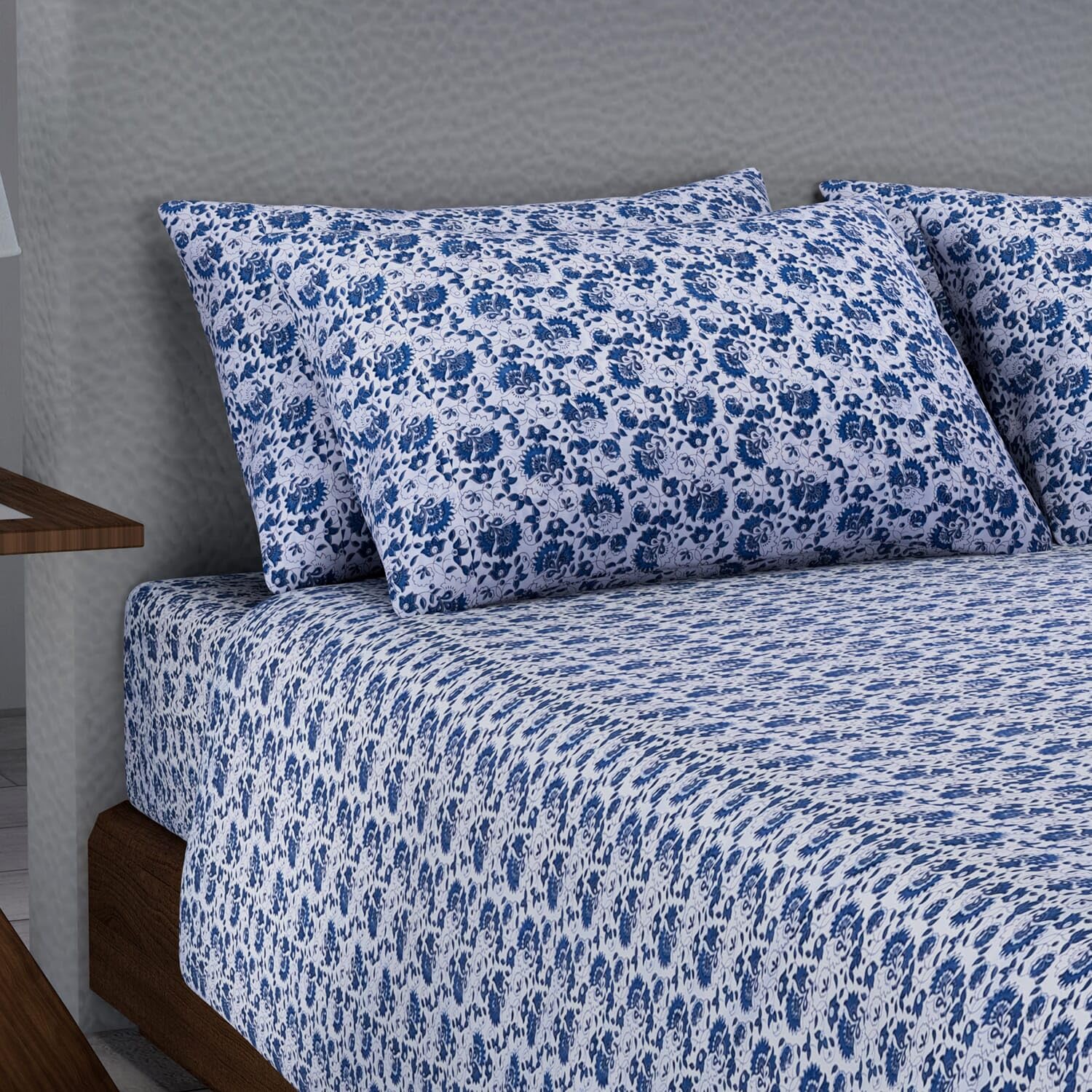 SHOP LC DELIVERING JOY HOMESMART Floral Print Pattern Microfiber 6 Pcs Sheet Set (with 14 Deep Pocket) -King Birthday - Image 2