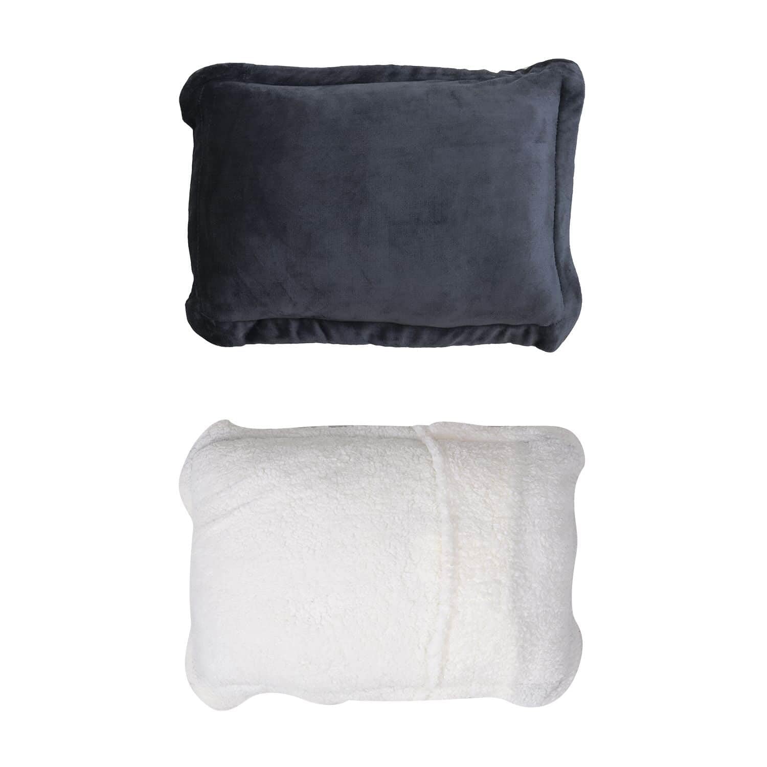SHOP LC DELIVERING JOY Homesmart Gray 3 Layer Quilted Microfiber Flannel Sherpa Reversible Comforter Set of 2 Shams Breathable Durable Ultra Soft Warm Cozy Winter Bedding Set Birthday Gifts - Image 5