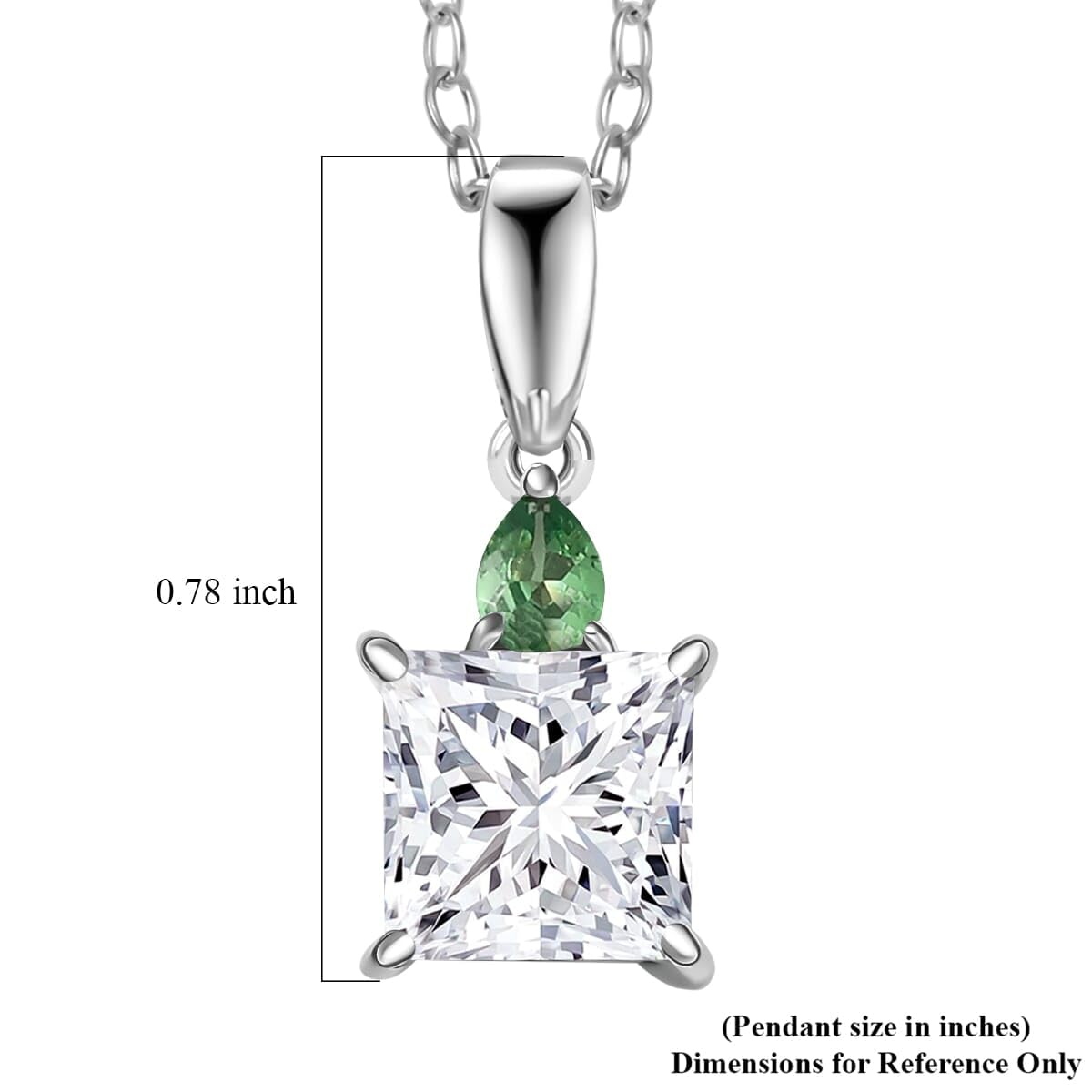 SHOP LC DELIVERING JOY IGI Certified Luxuriant Lab Grown Diamond E-F VS and Tsavorite Garnet 2.15 ctw Pendant Necklace in 950 Platinum 20 Inches Birthday Christmas Gifts - Image 6