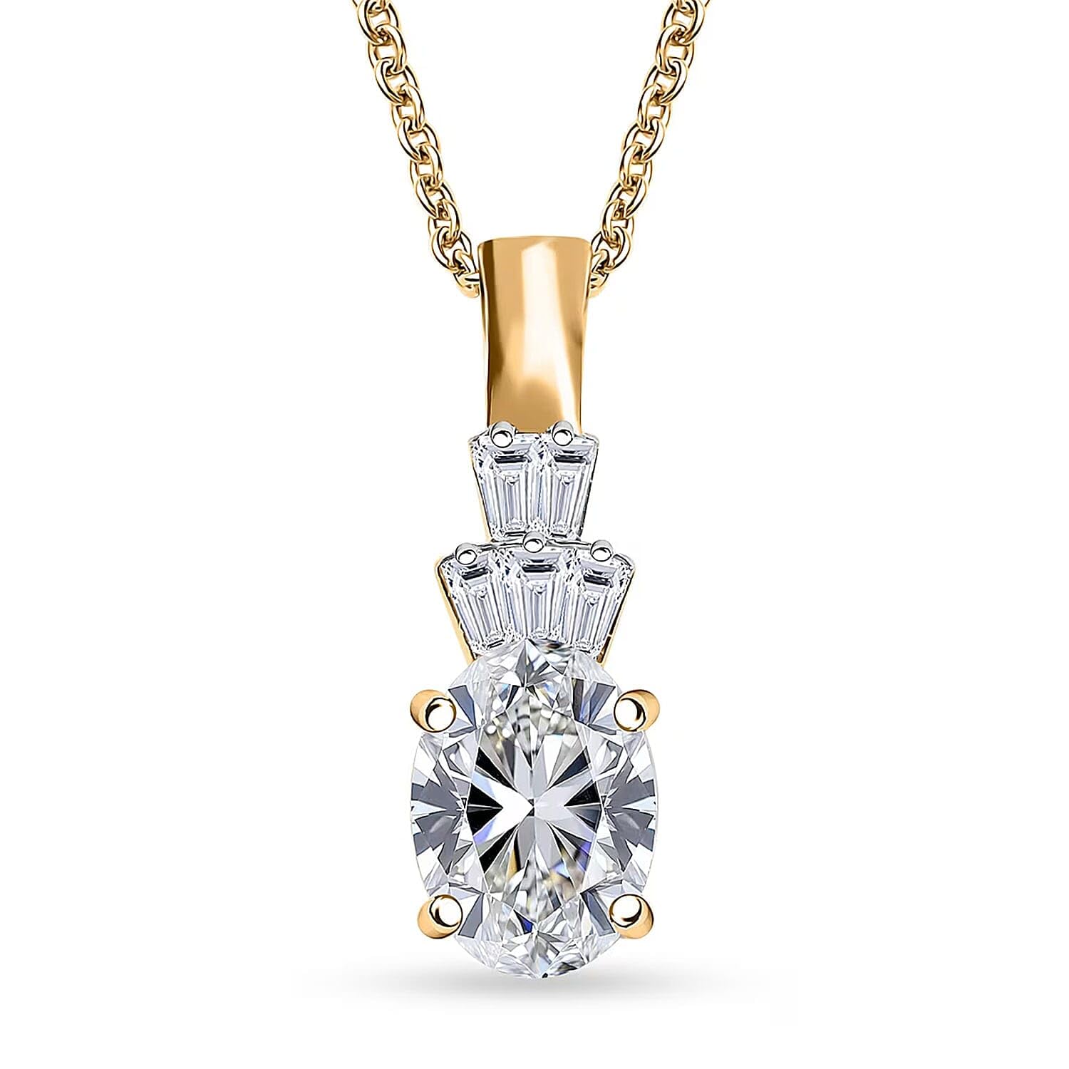 SHOP LC DELIVERING JOY IGI Certified Luxuriant Lab Grown Diamond EF VS 1.35 ctw Pendant Necklace in 10K Yellow Gold 20 Inches Christmas Gifts