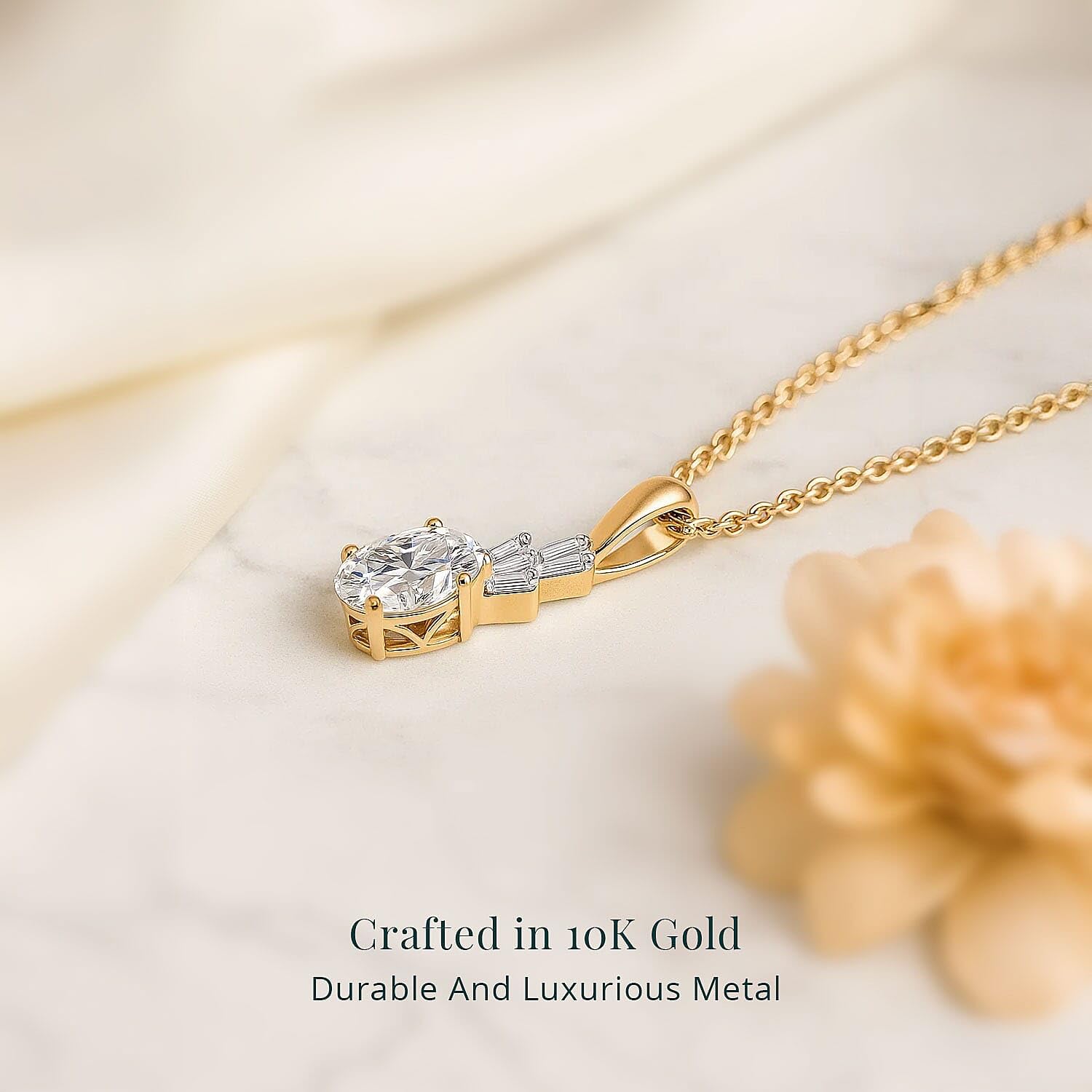 SHOP LC DELIVERING JOY IGI Certified Luxuriant Lab Grown Diamond EF VS 1.35 ctw Pendant Necklace in 10K Yellow Gold 20 Inches Christmas Gifts - Image 2