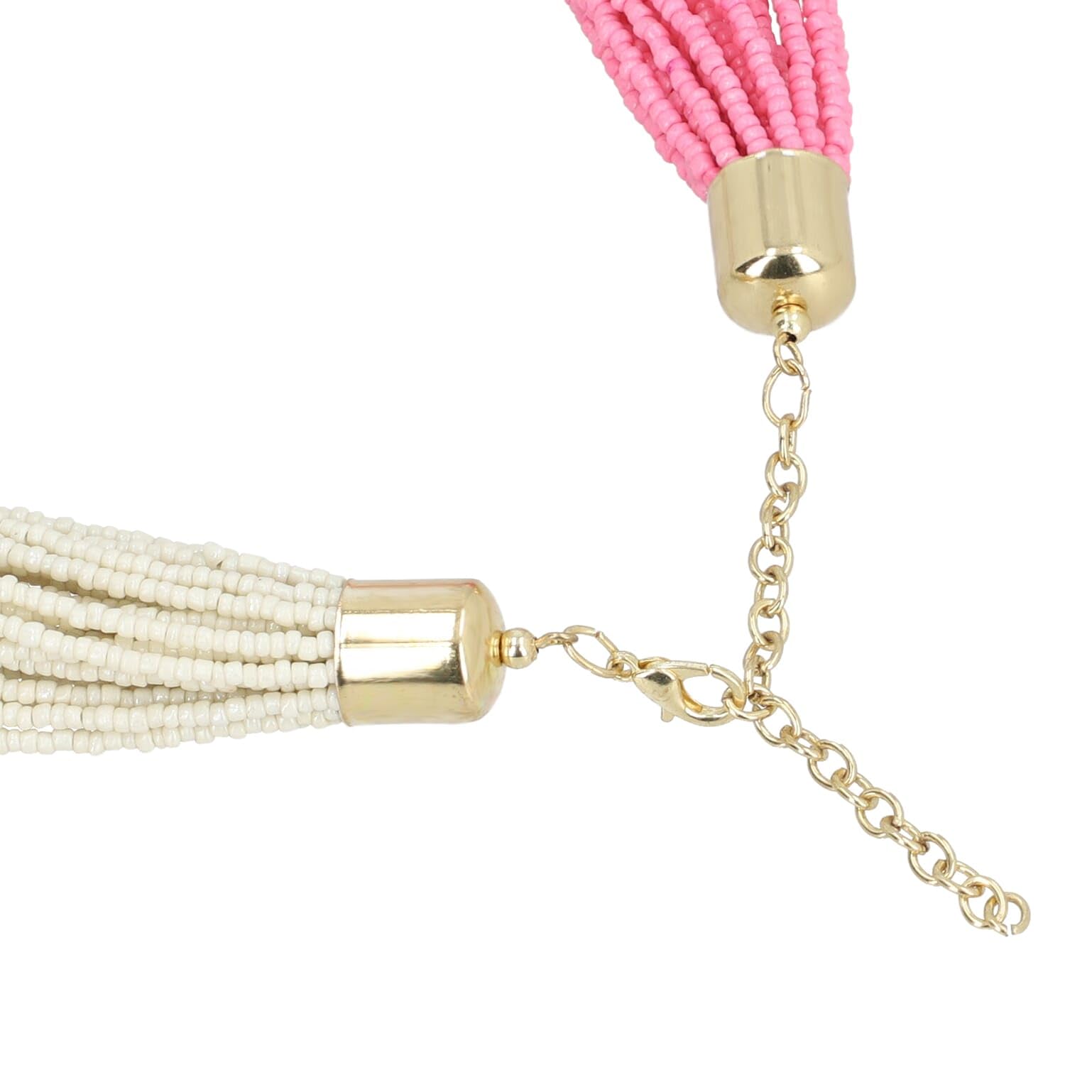 SHOP LC DELIVERING JOY Knotted Glass Seed Bead Beaded Goldtone Necklace for Women Jewelry Size 17" Boho Western Birthday Christmas Gifts - Image 4