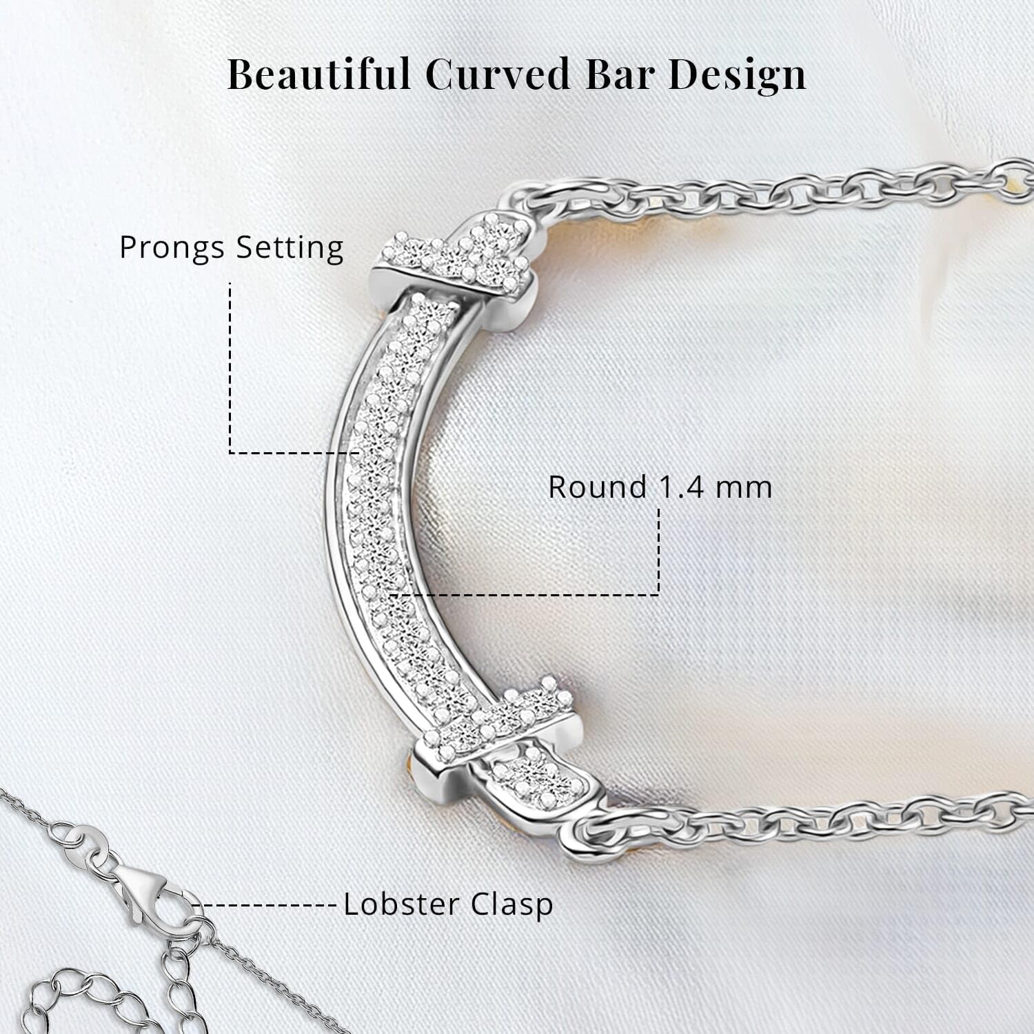 SHOP LC DELIVERING JOY Lab Grown White Diamond Rhodium Plated 925 Sterling Silver Necklace for Women Jewelry Birthday Christmas Gifts Size 18 Inches Ct 0.3 - Image 6