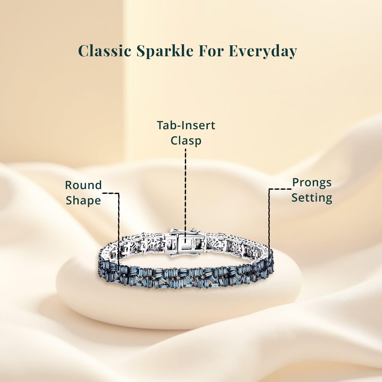 SHOP LC DELIVERING JOY Luxuriant Lab Grown Blue Diamond SI 5.00 Ct Bracelet in Rhodium Plated Sterling Silver 6.50 In Birthday Christmas Gifts - Image 6