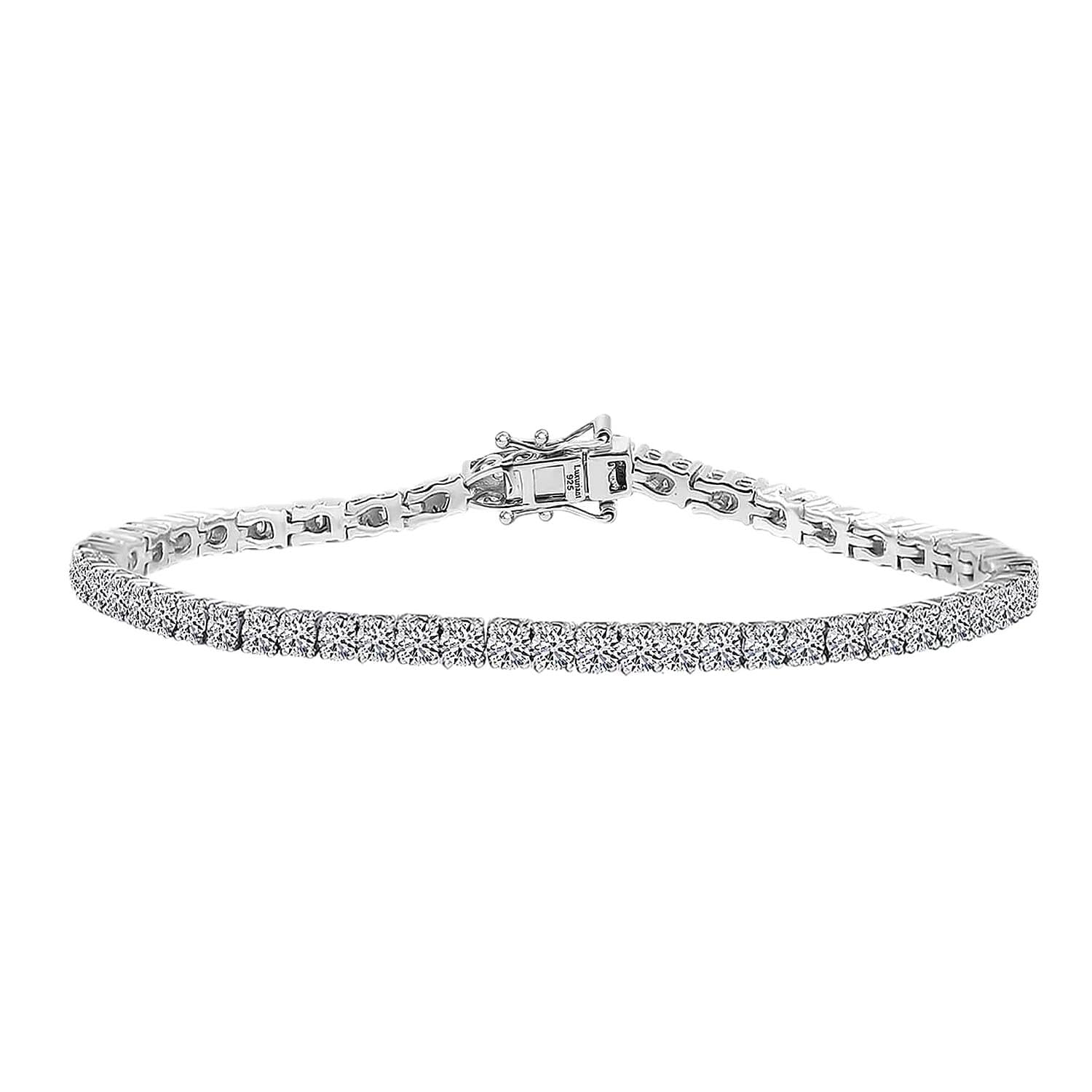 SHOP LC DELIVERING JOY Luxuriant Lab Grown Diamond EF VS 3.00 ctw Tennis Bracelet in Rhodium Over Sterling Silv 7.25 In Christmas Gifts